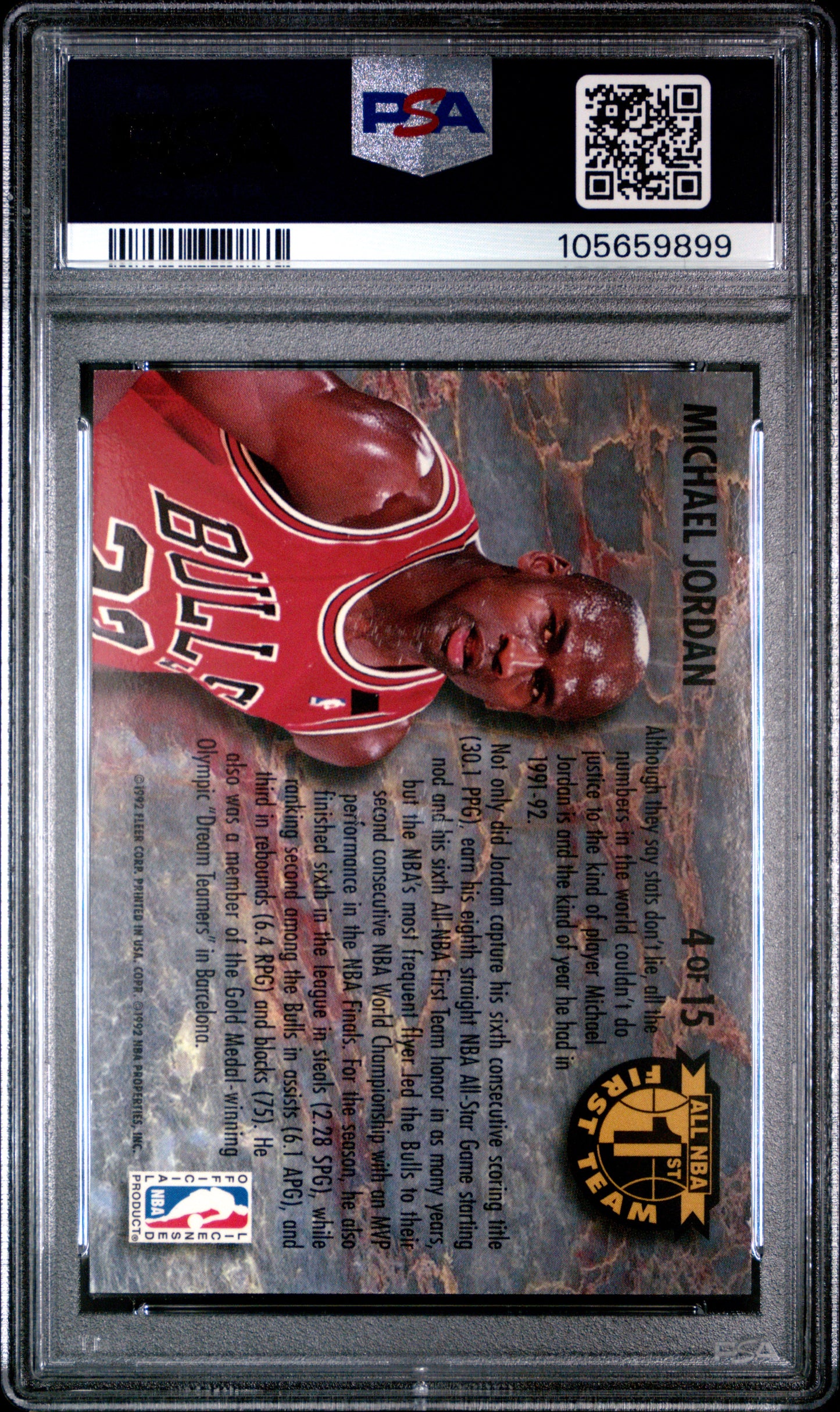 1992 Ultra All-NBA Michael Jordan #4 PSA 8