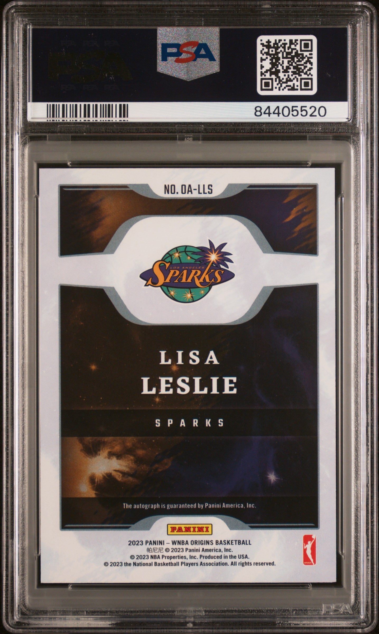 2023 Panini Origins WNBA Origins Autographs Lisa Leslie #OALLS PSA 9