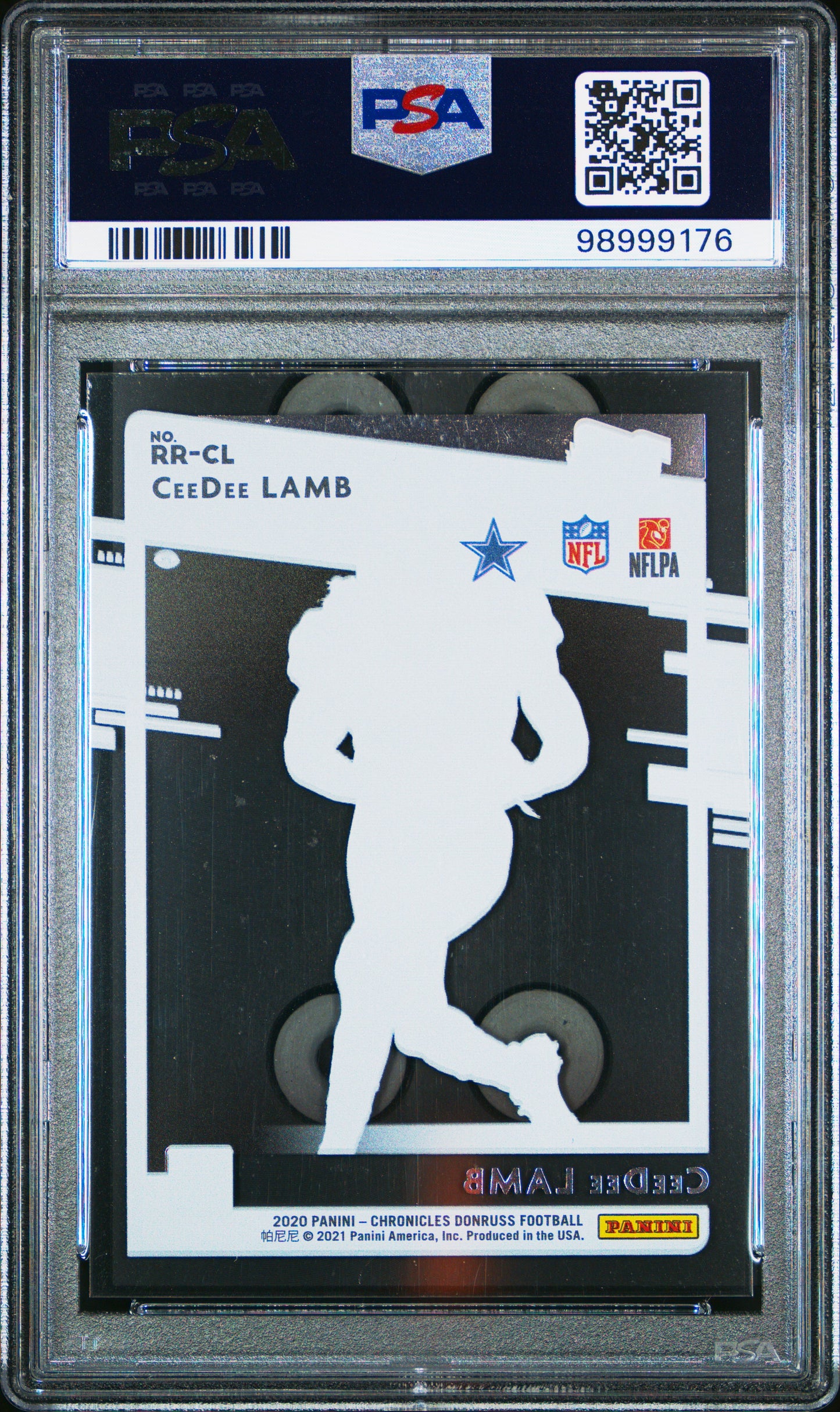 2020 Panini Clearly Donruss Rated Rookies Ceedee Lamb #RRCL RKE. PSA 9