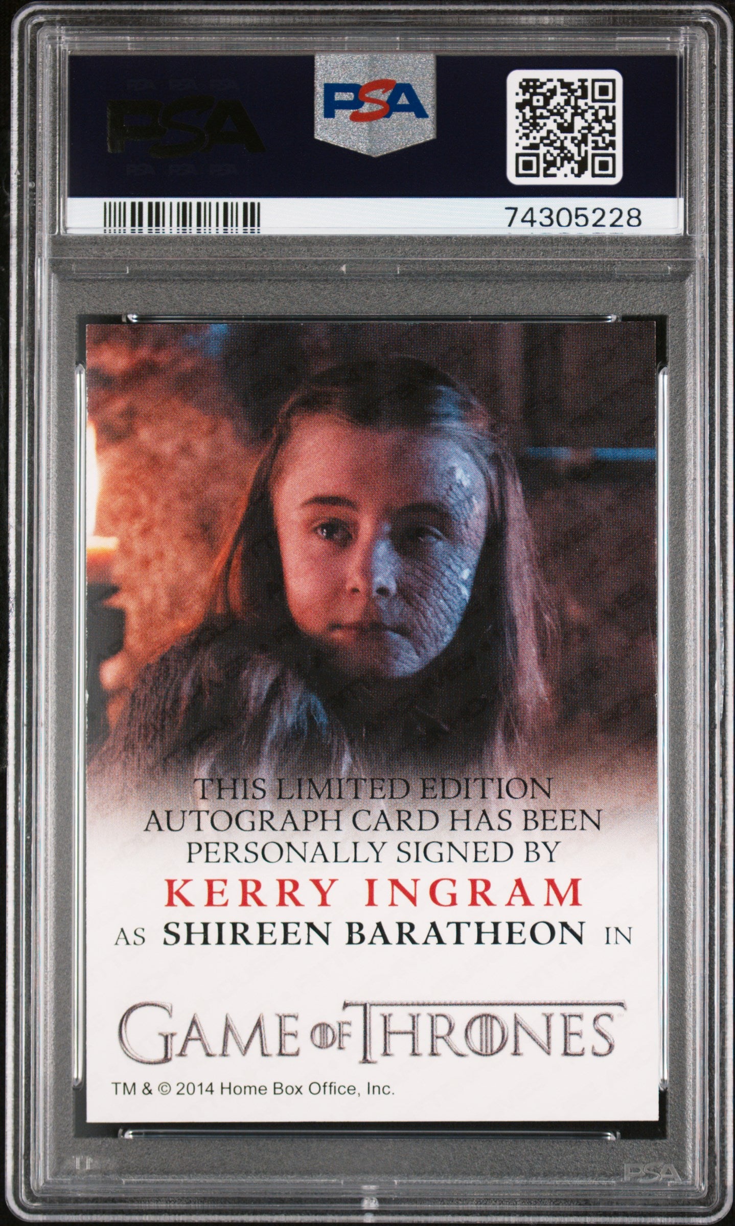 2016 Game Of Thrones Season 5 - Auto - Kerry Ingram as Shireen Baratheon - PSA 8