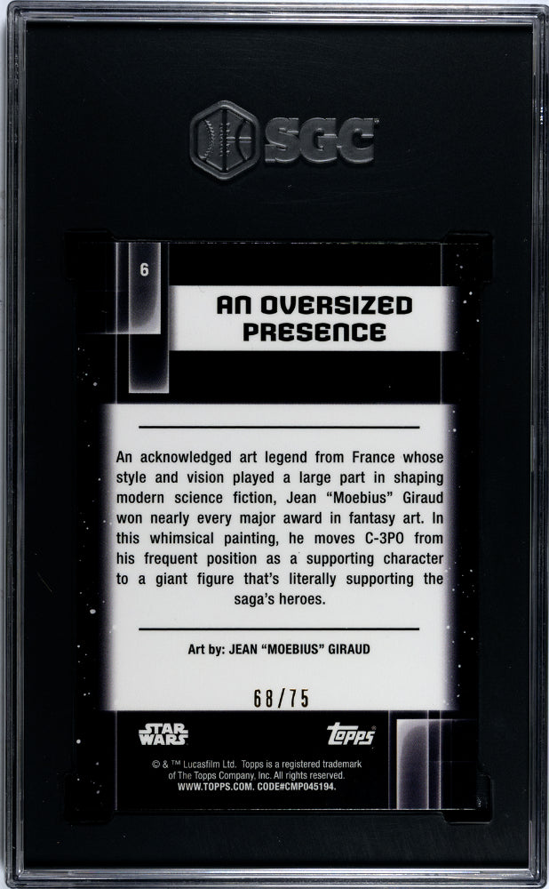 2021 Topps Chrome Star Wars Galaxy /75 An Oversized Presence #6 SGC 10 - /75