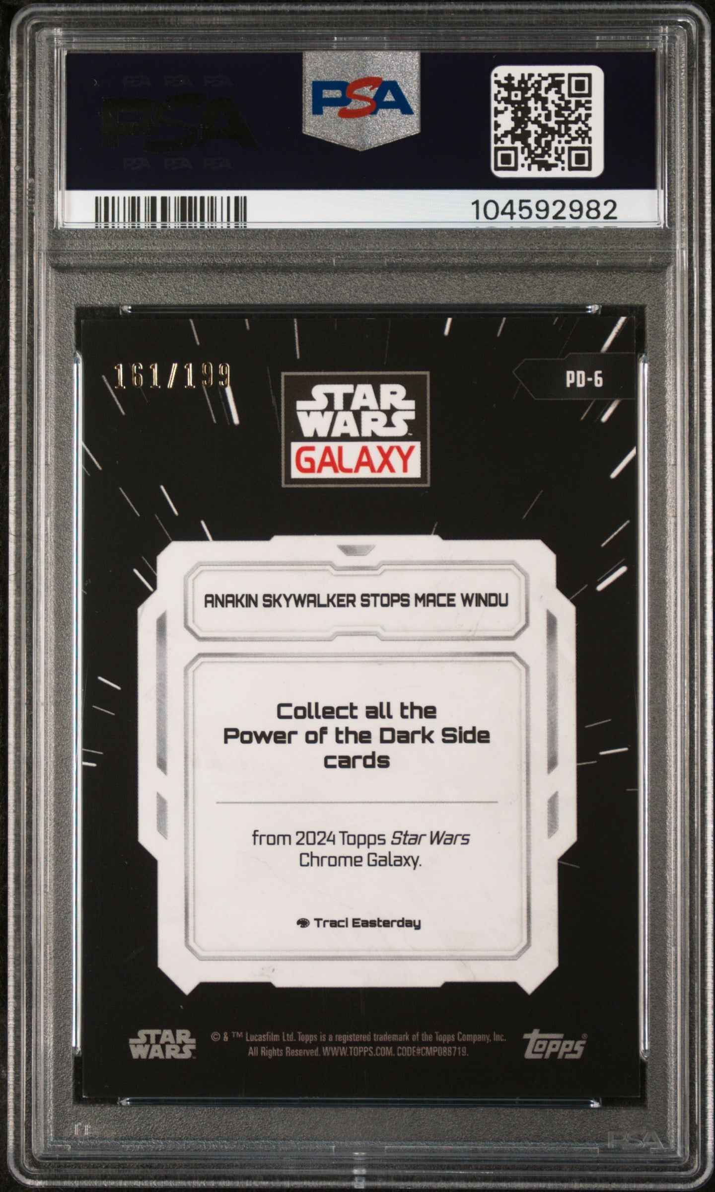 2024 Topps Chrome Star Wars Galaxy - Anakin Stops Mace - Aqua /199 - PSA -/199