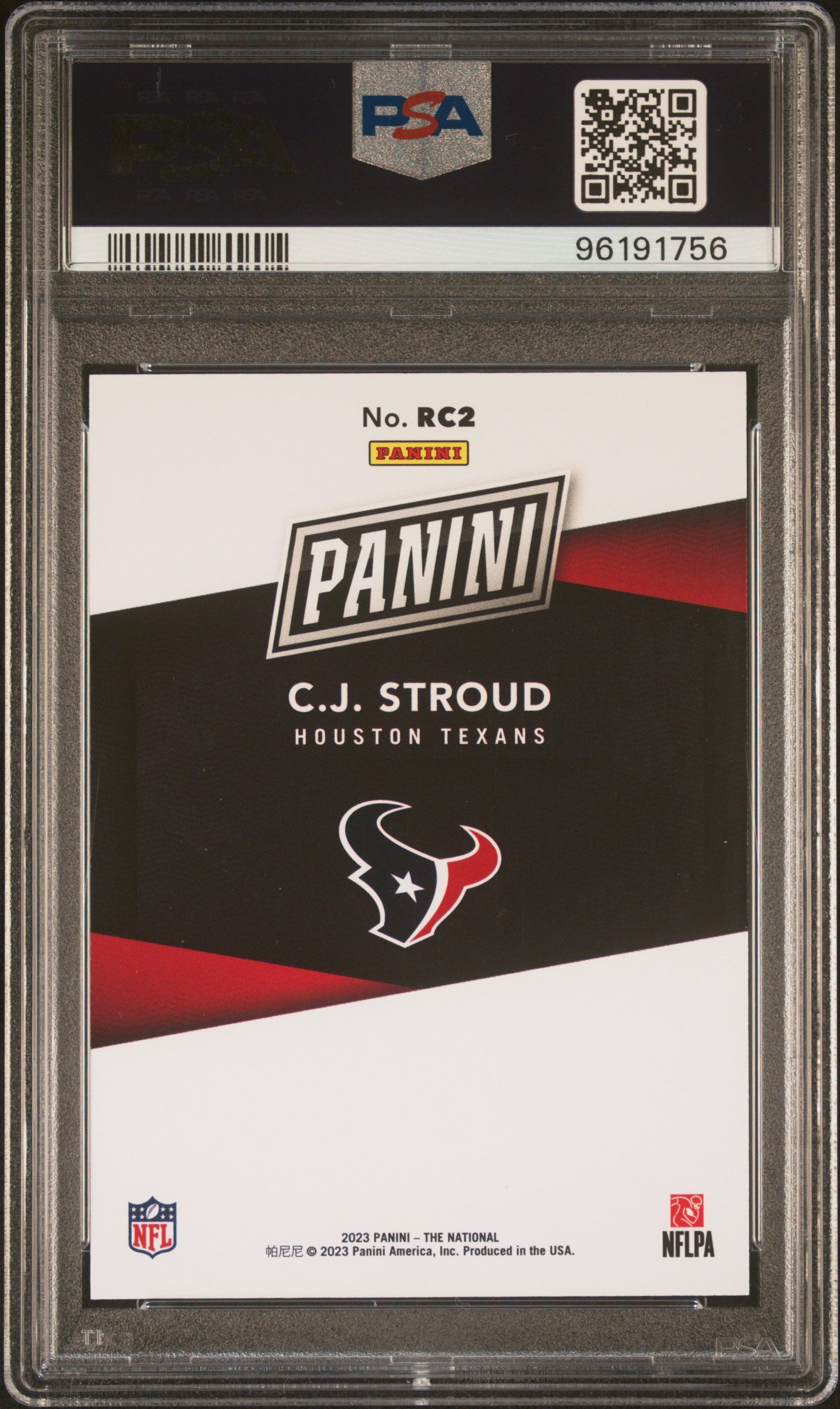 2023 Panini National Silver Packs /499 Rookies CJ Stroud #2 PSA 8 - /499