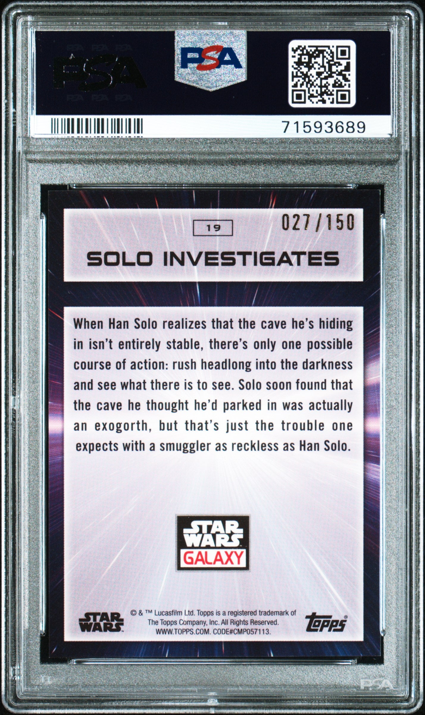 2022 Topps Chrome Star Wars Galaxy Solo Investigates #19 - /150 PSA 9 - /150