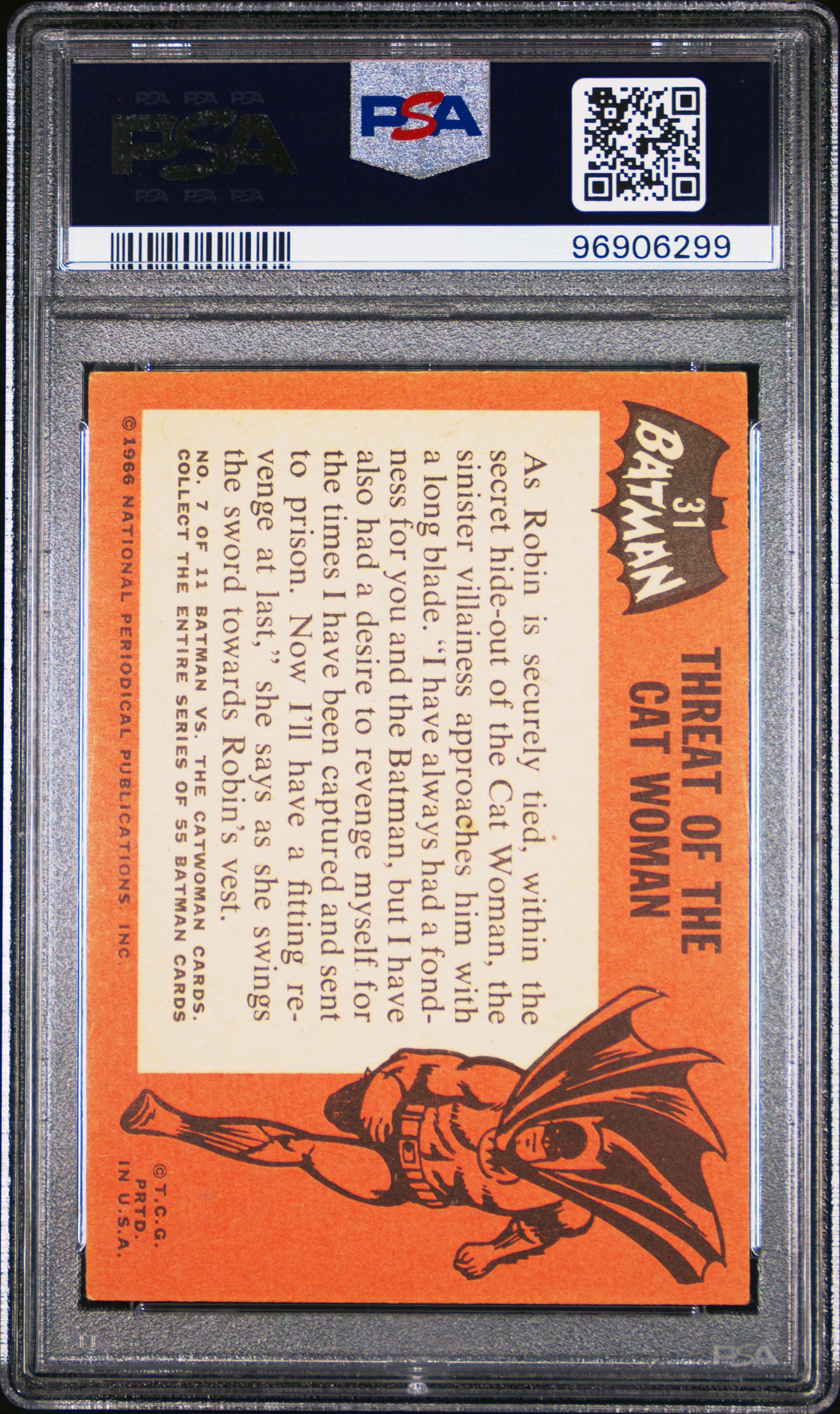 1966 Topps Batman - BLACK BAT - Threat Of The Cat Woman - #31 - PSA