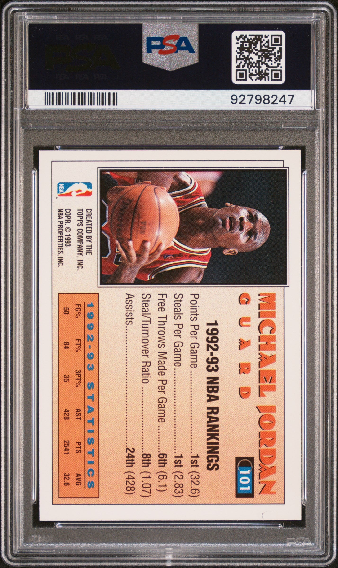 1993 Topps Michael Jordan #101 PSA 8