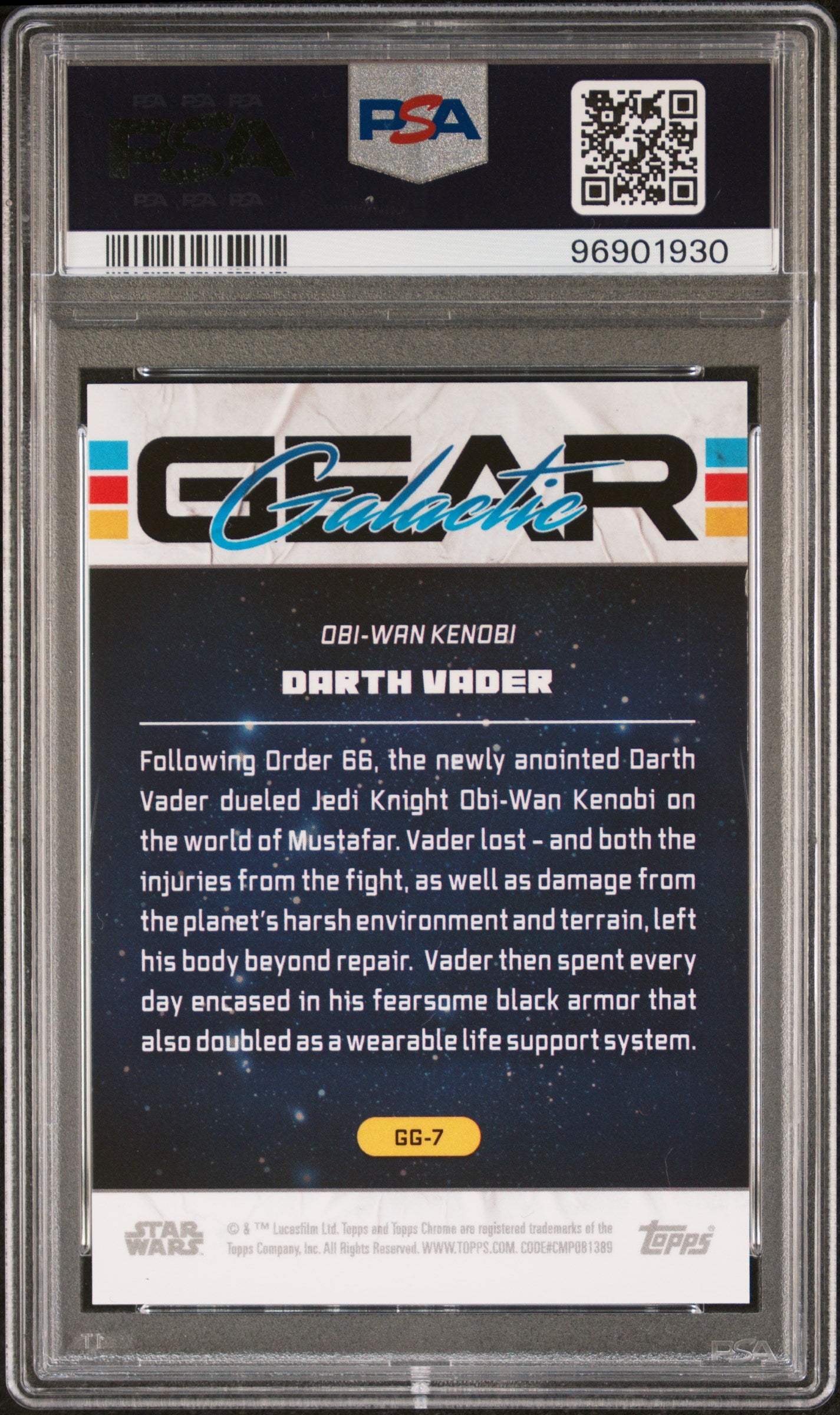2024 Topps Chrome Star Wars Galactic Gear Darth Vader #GG7 - /25 PSA 9 - /25