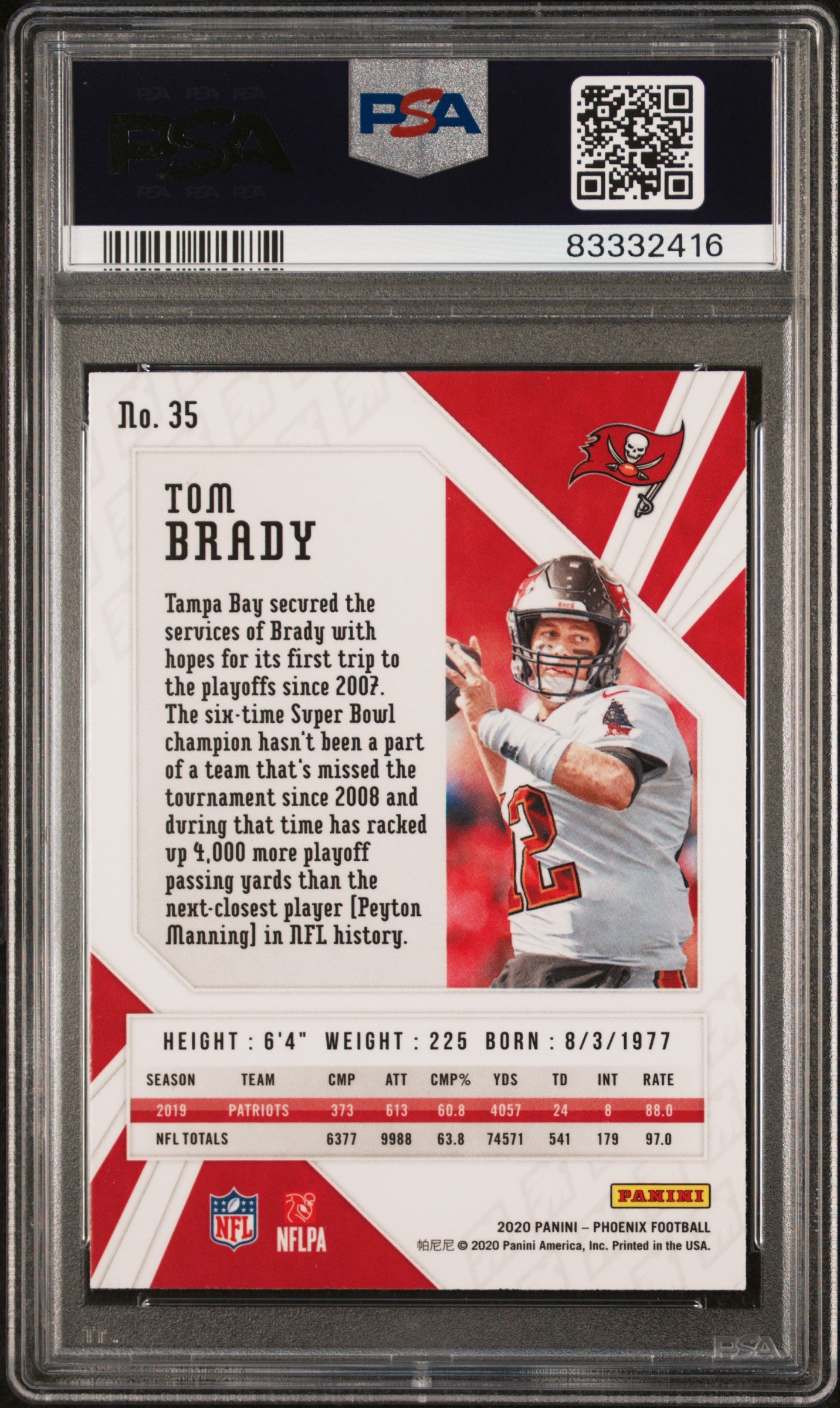 2020 Panini Phoenix - Tom Brady #35 - Fire Burst - Buccaneers - PSA - FIRE BURST