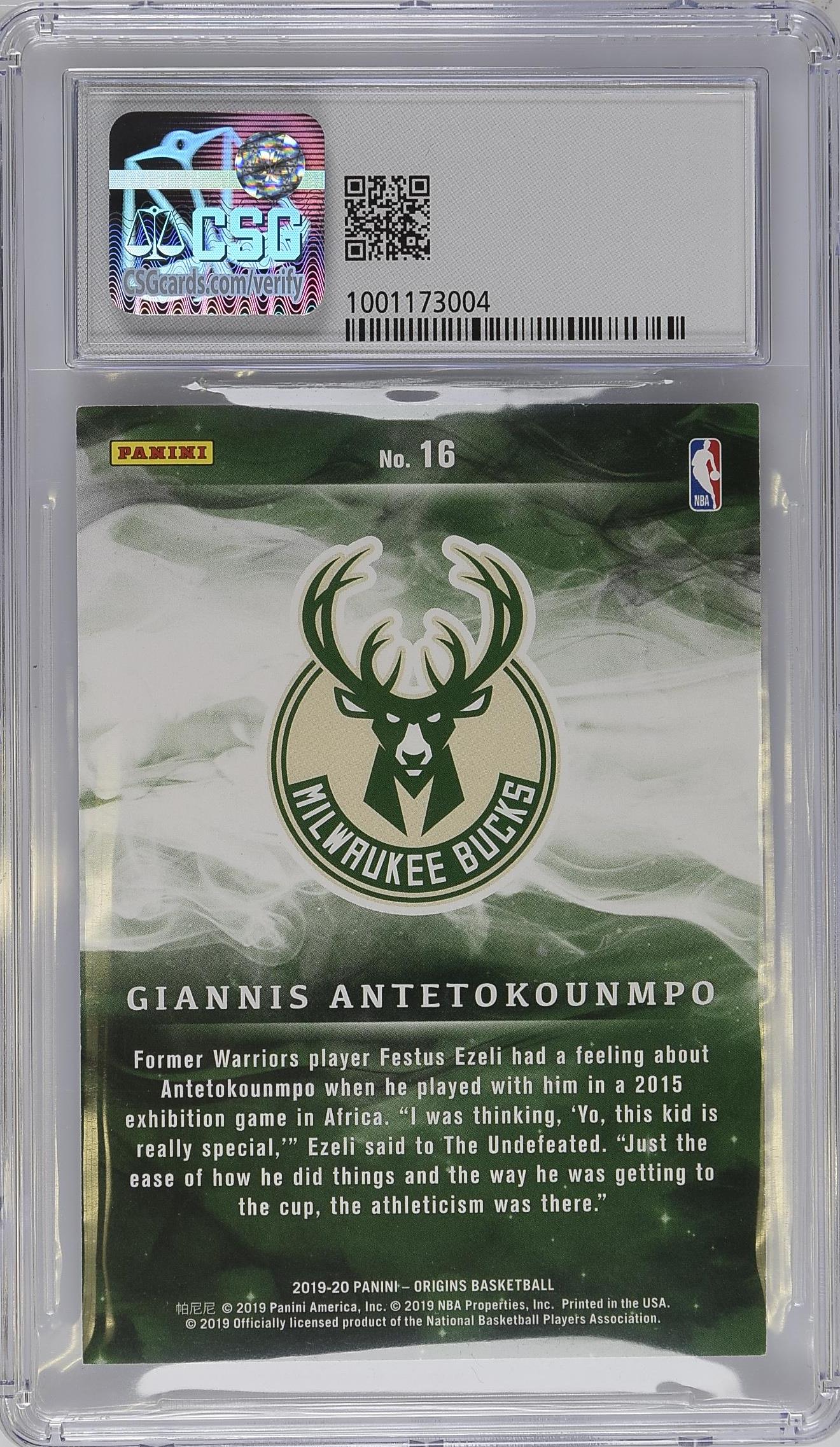 2019-20 Panini Origins - Giannis Antetokounmpo #16 - Blue /99 - CGC 8.5 - /99