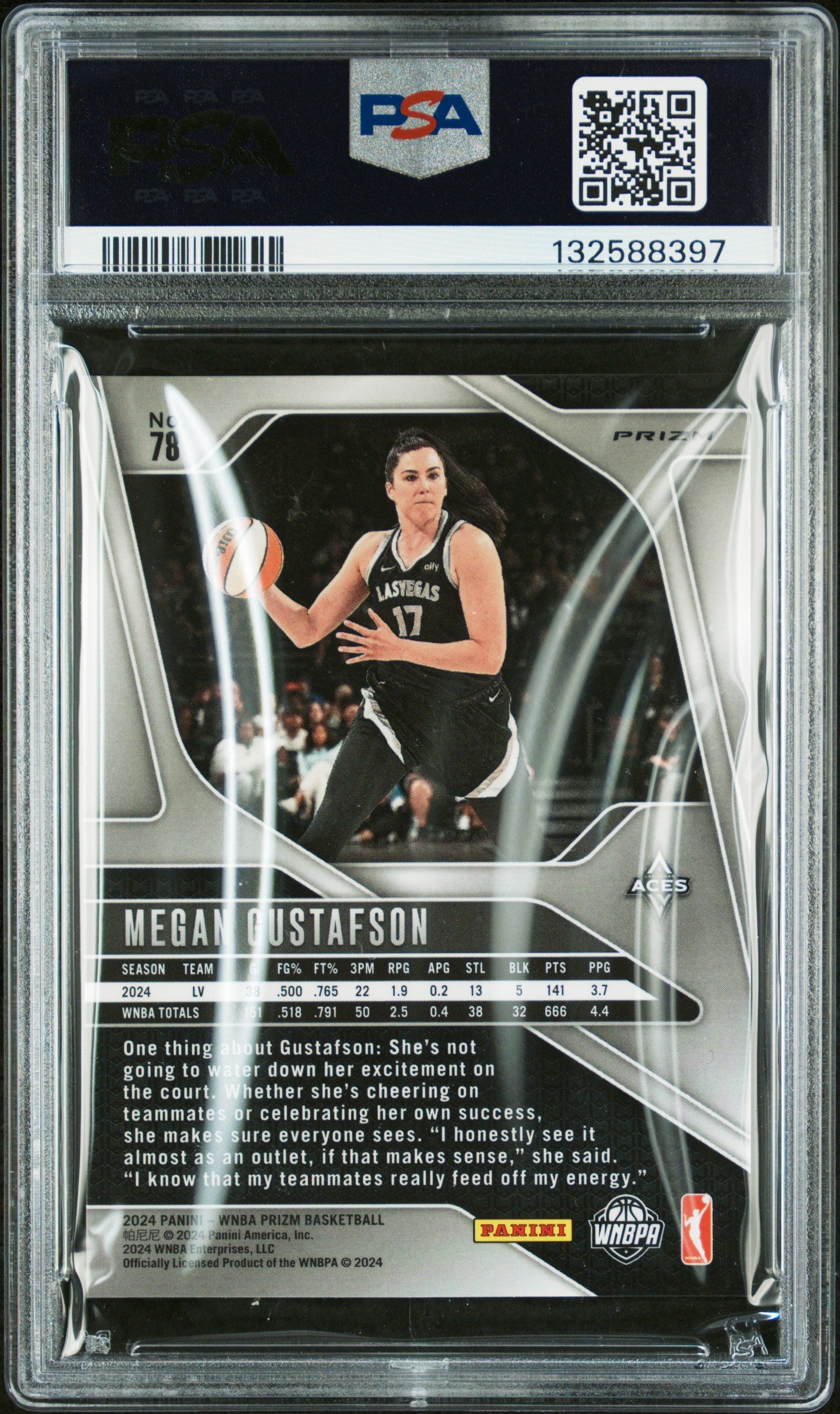 2024 Panini Prizm WNBA - Megan Gustafson #78 - Snakeskin SSP - PSA - SNAKESKIN