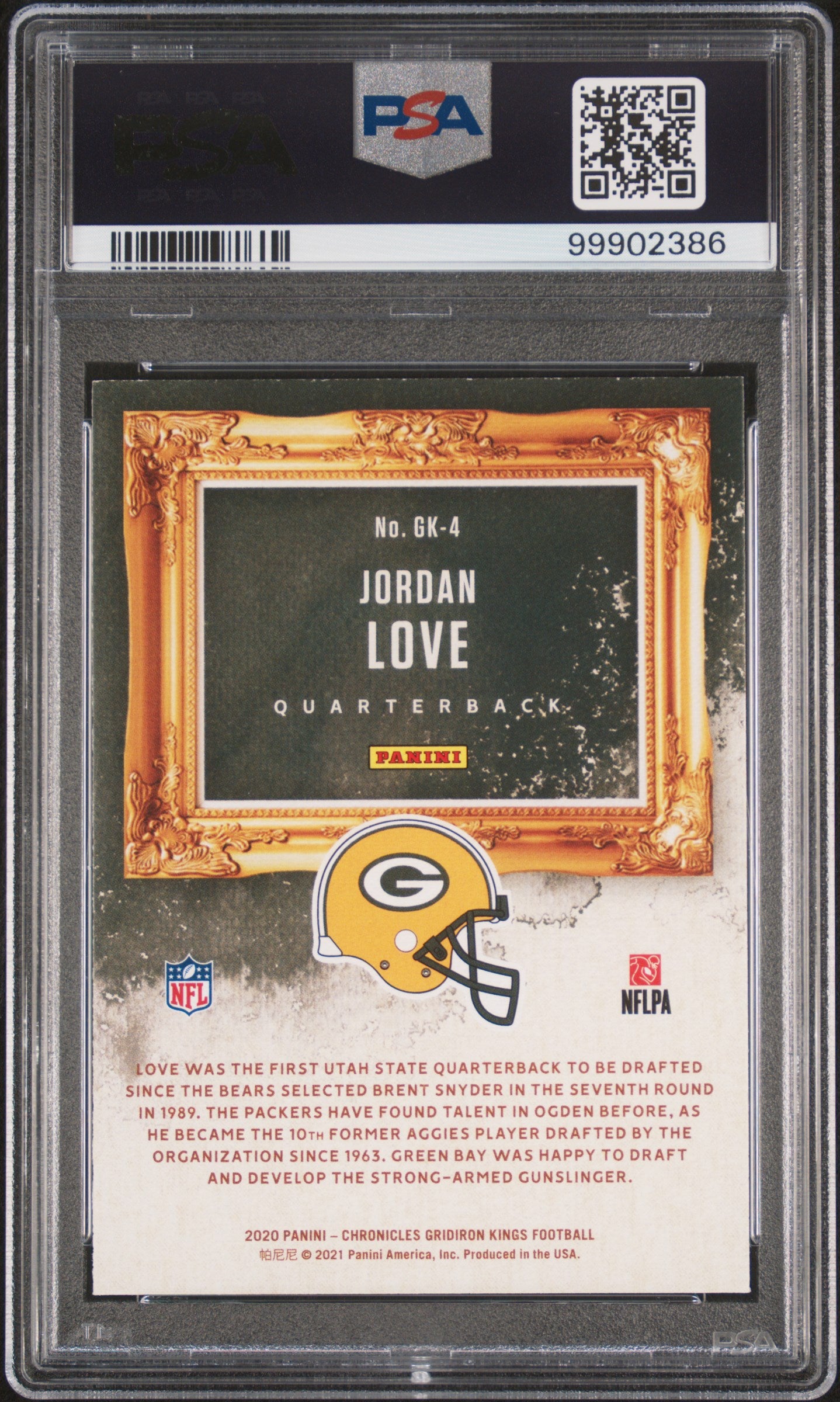 2020 Panini Chronicles Gridiron Kings Jordan Love ROOKIE #GK4 PSA 8