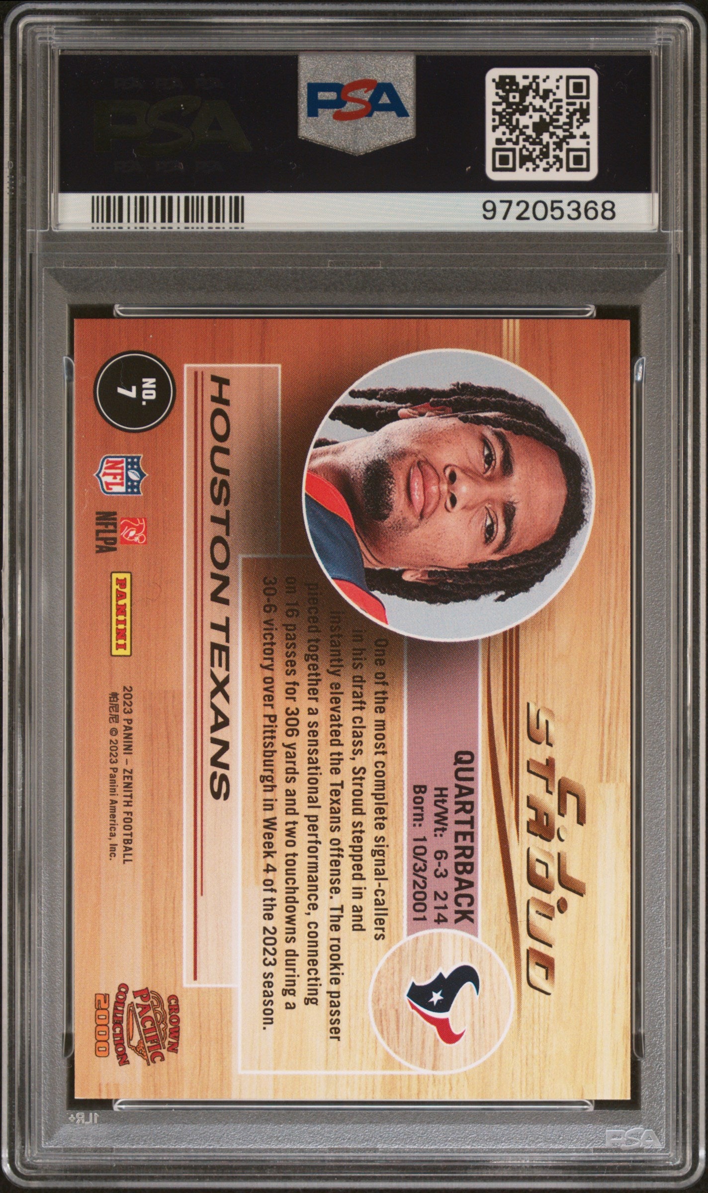 2023 Panini Zenith Pacific Revolution CJ Stroud #7 PSA 9
