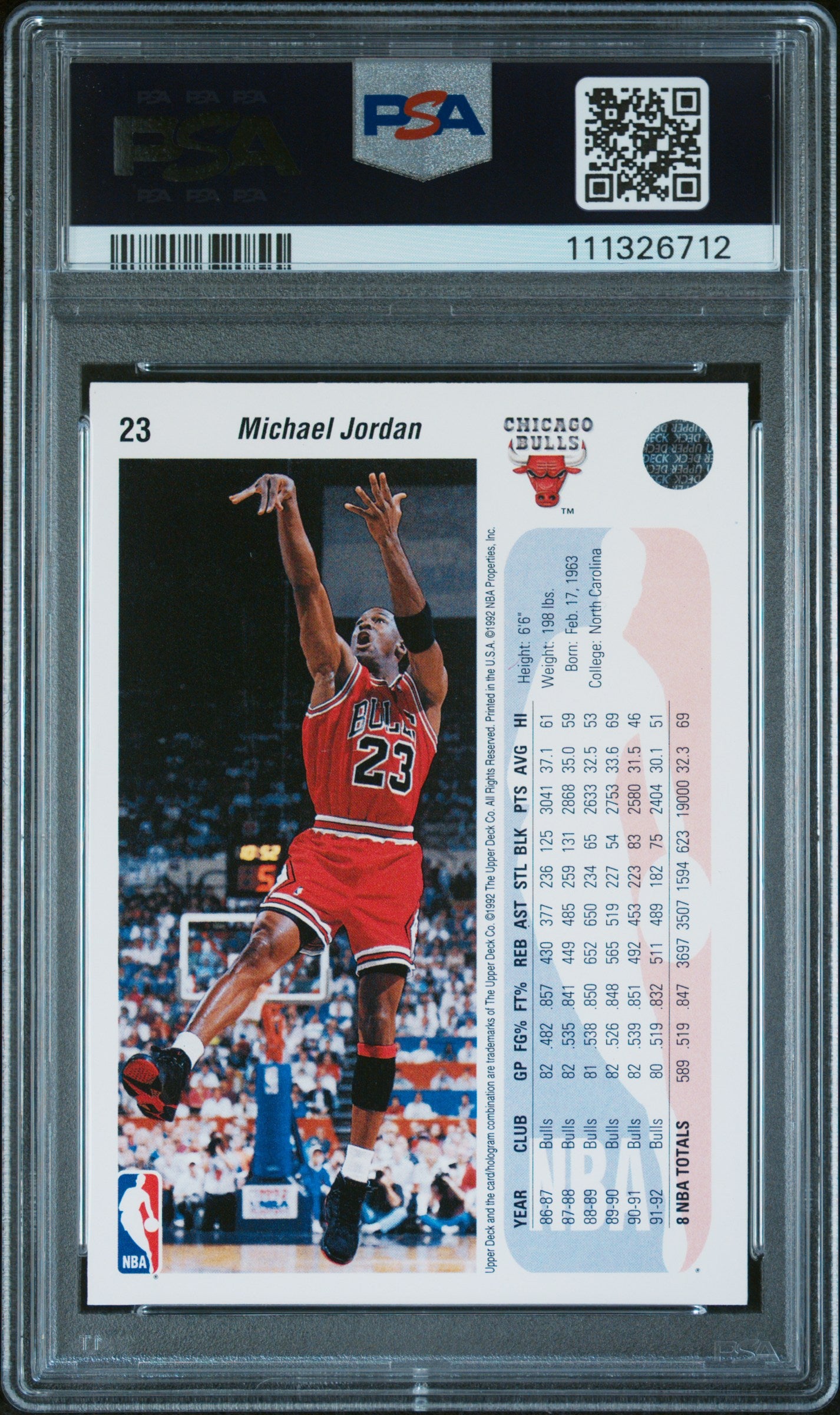 1992 Upper Deck Michael Jordan #23 PSA 7