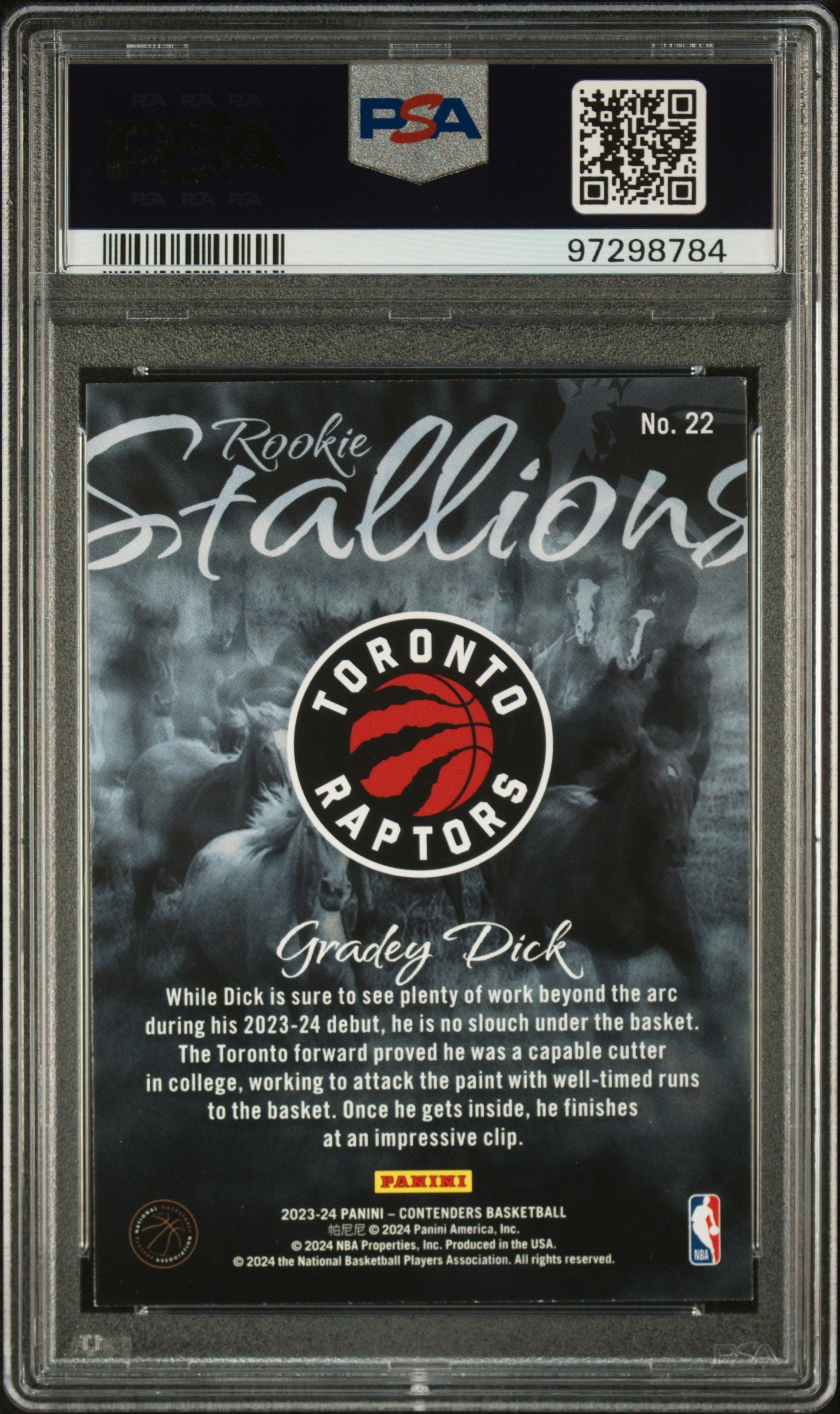 2023 Panini Contenders Rookie Stallion Gradey Dick ROOKIE #22 PSA 7