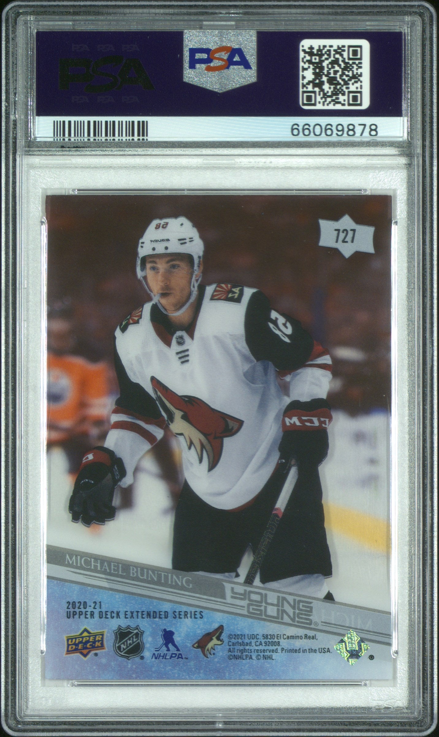2020 Upper Deck - Michael Bunting #727 - Young Guns - Clear Cut - ROOKIE - PSA