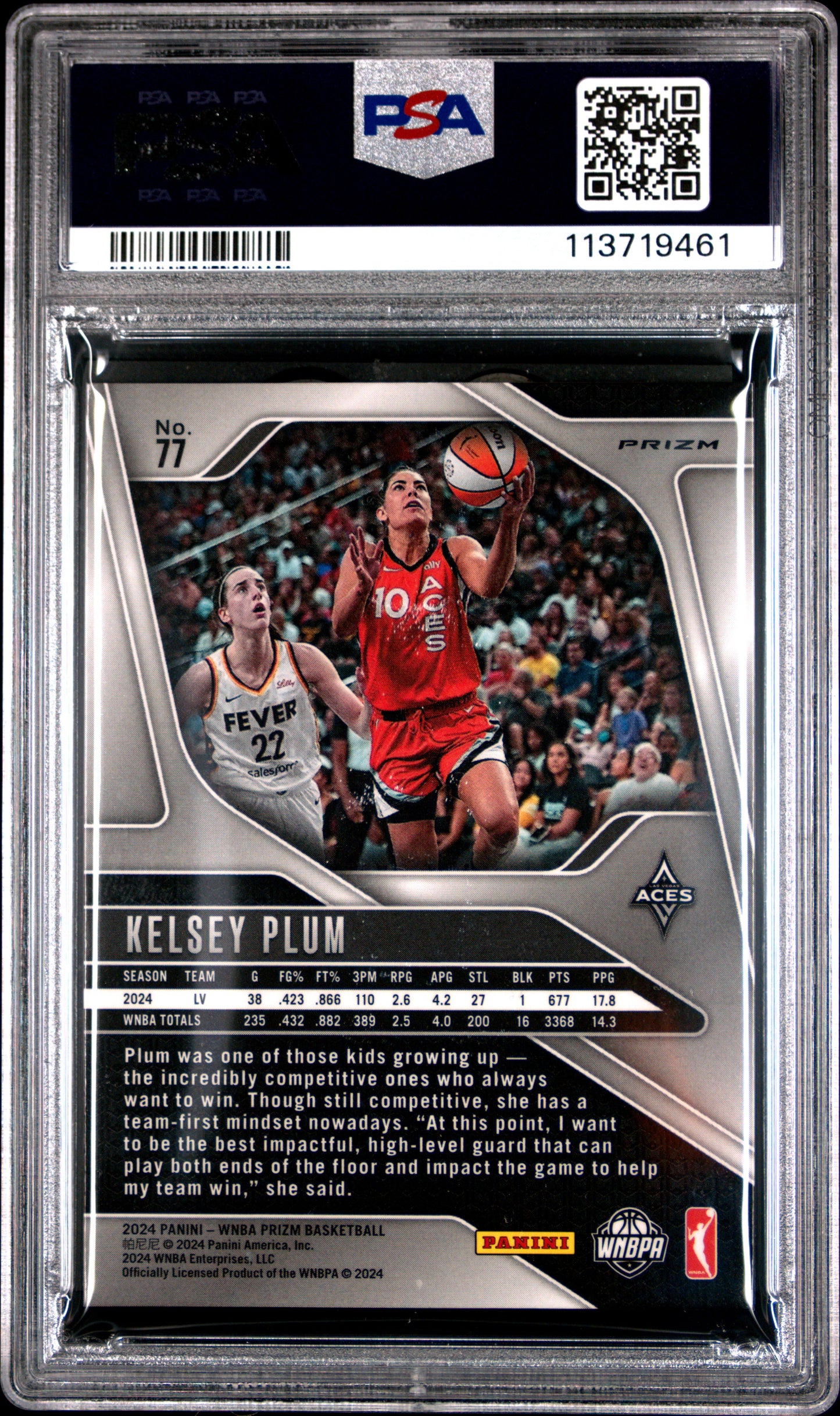 2024 Prizm WNBA - Kelsey Plum #77 - Snakeskin SSP - PSA - Snakeskin SSP