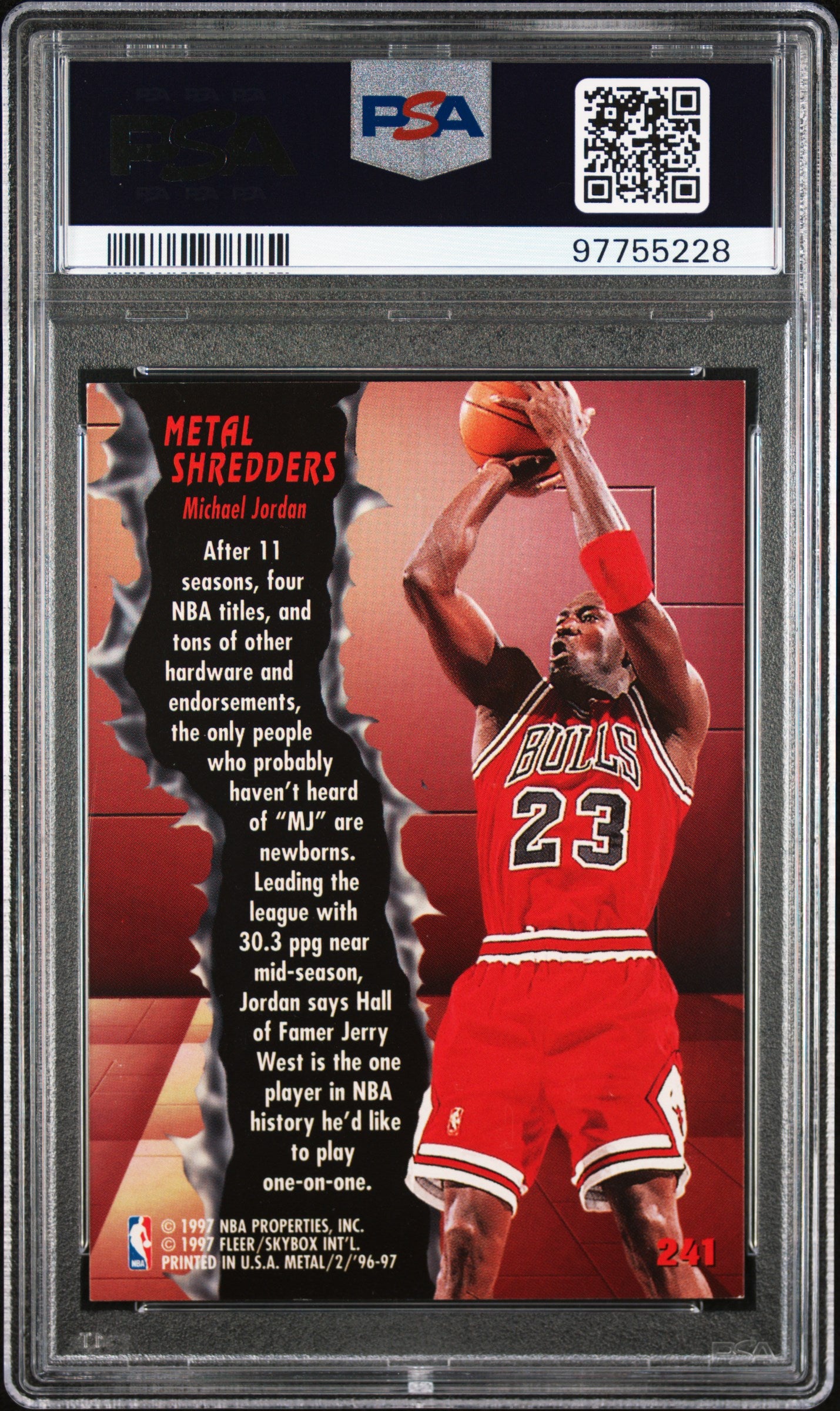 1996 Metal Michael Jordan #241 PSA 7