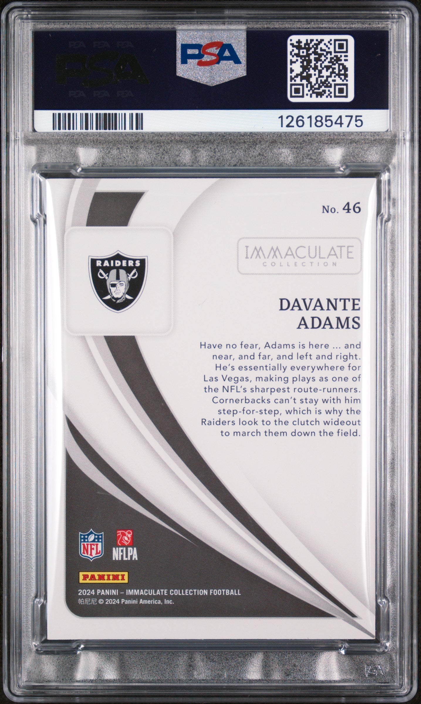 2024 Immaculate - Davante Adams #46 - Red /65 - PSA - RED /65 - PSA