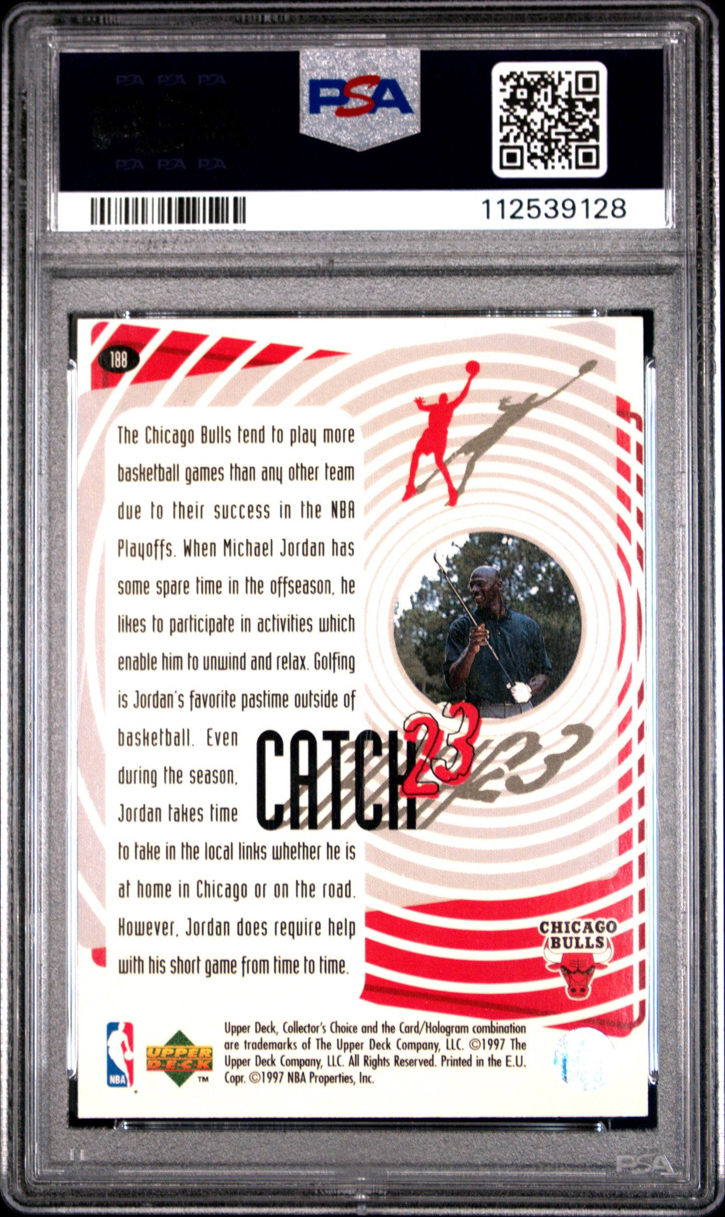 1997 Collector's Choice - Michael Jordan - Catch 23 - Favorite Pastimes - PSA