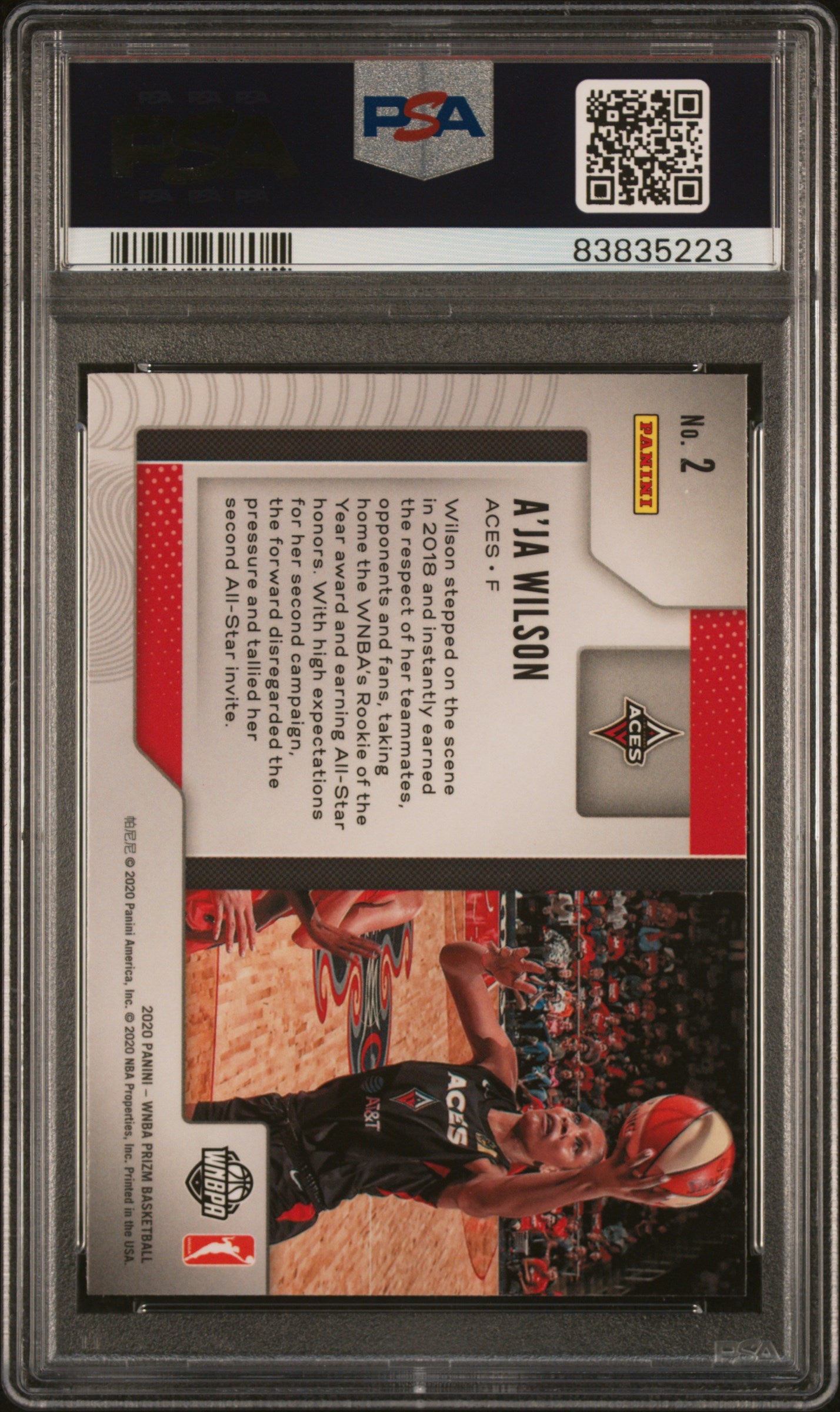 2020 Panini Prizm WNBA - POP 3 A'ja Wilson #2 Widescreen PSA 10 - POP 3