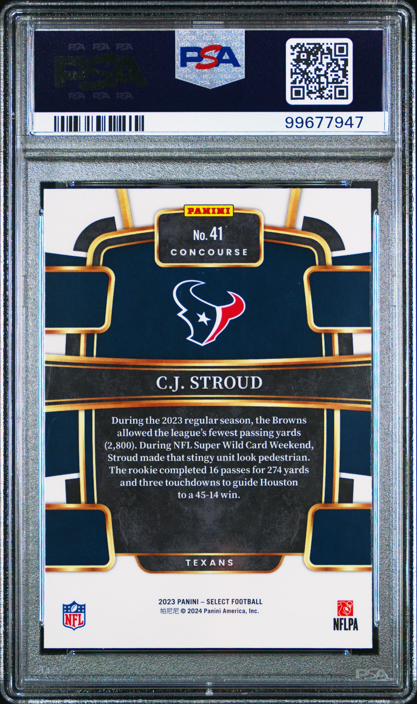 2023 Panini Select CJ Stroud ROOKIE #41 PSA 10