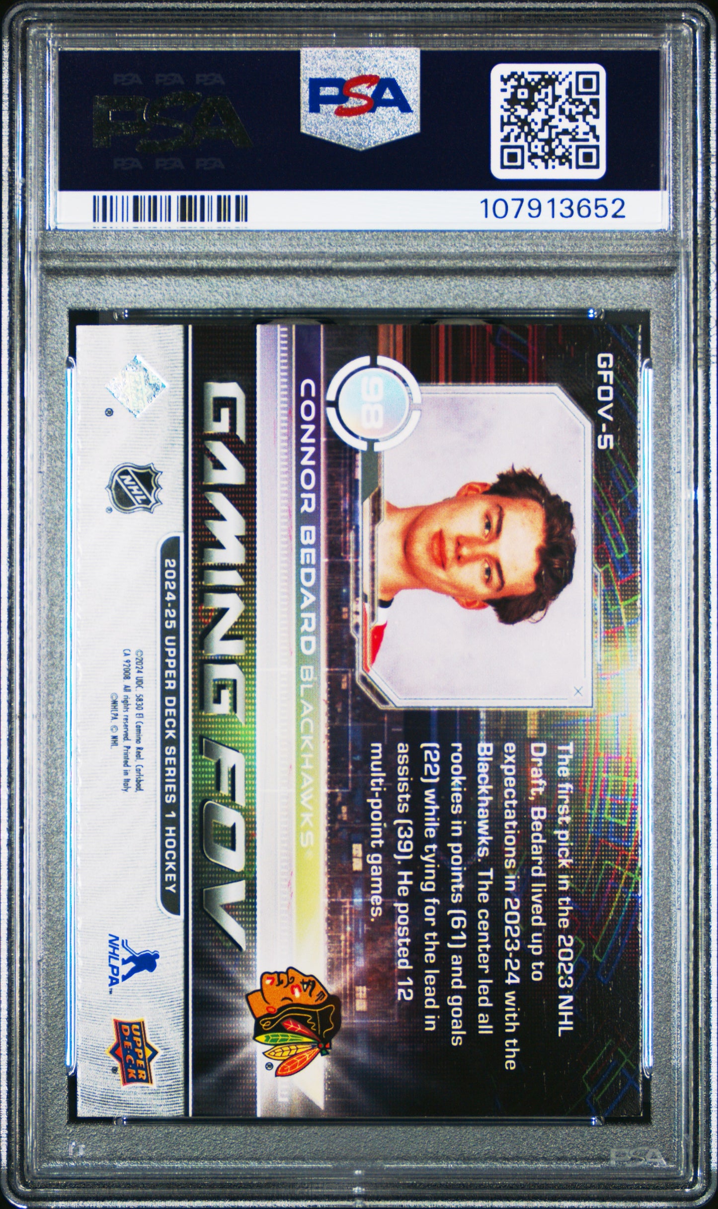 2024 Upper Deck - CONNOR BEDARD #GFOV5 - Gaming FOV - PSA
