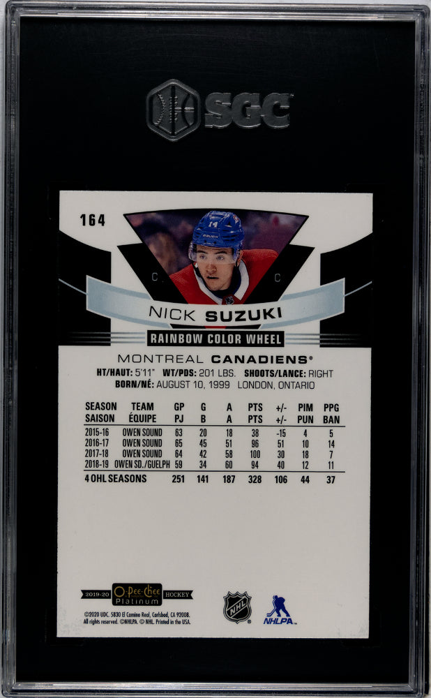 2019 O-Pee-Chee Platinum Nick Suzuki #164 Rainbow Color Wheel SGC 9.5