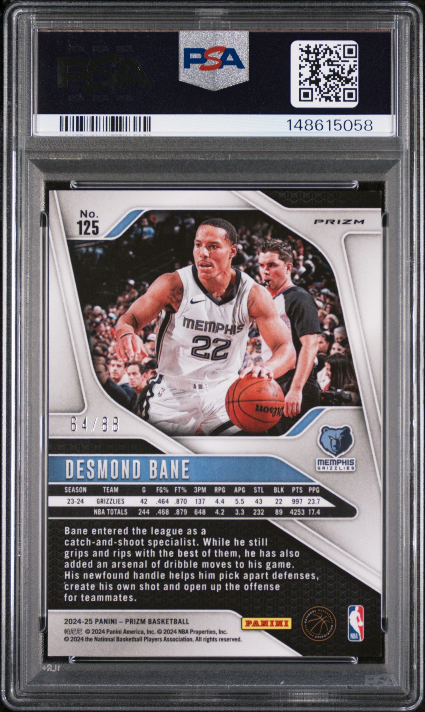2024 Prizm - Desmond Bane #125 - Dragon Year /88 - PSA 10