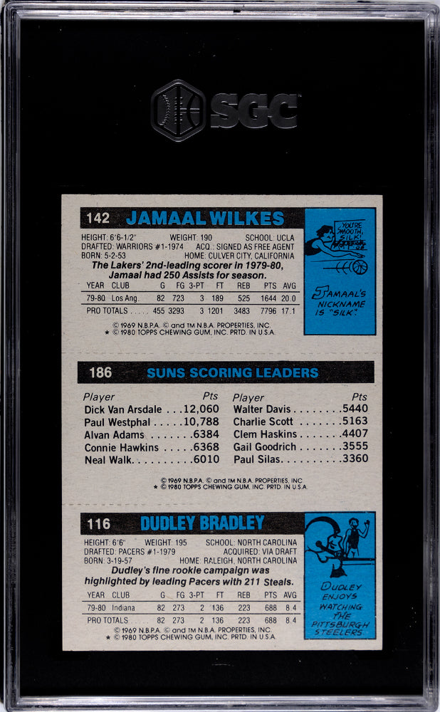 1980-81 Topps Wilkes Westphal Bradley #123 SGC 6