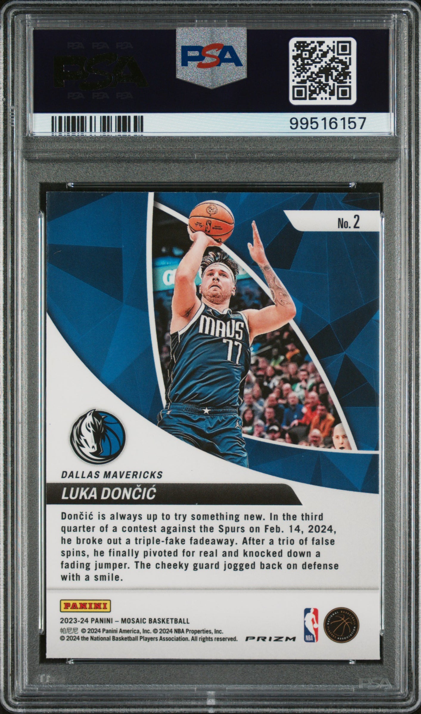 2023 Panini Mosaic Elevate POP 5 Luka Doncic #2 PSA 10 - POP 5