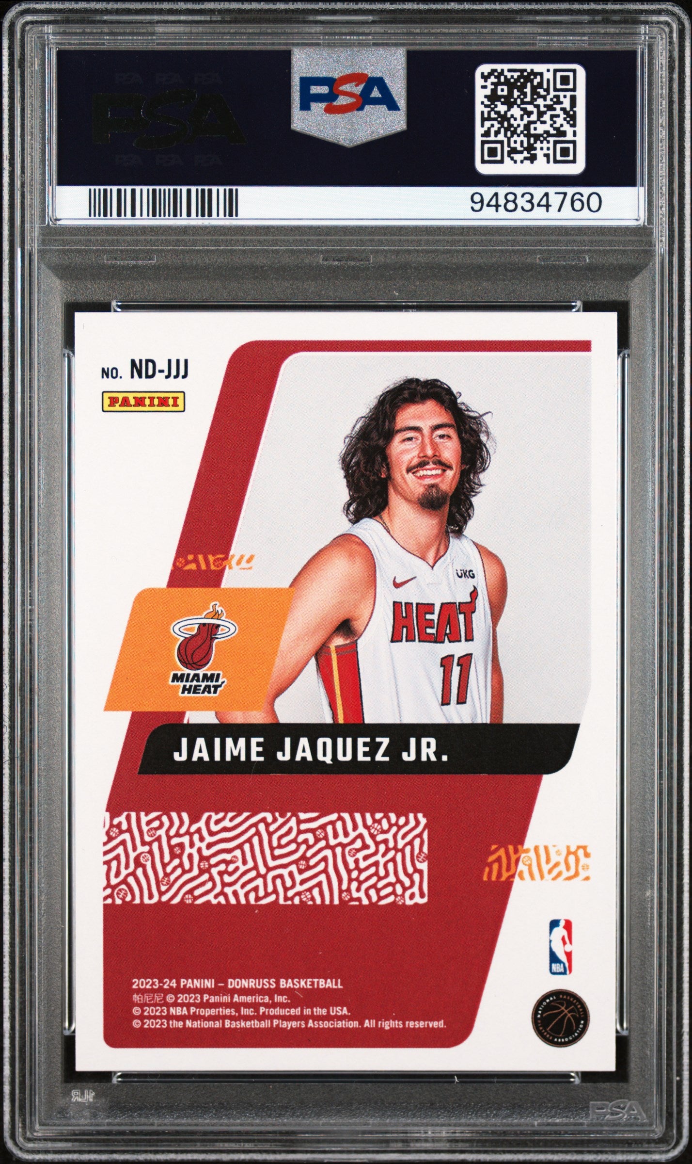 2023 Panini Donruss - Next Day - NO AUTO SSP - Jaime Jaquez JR. - ROOKIE - PSA 9