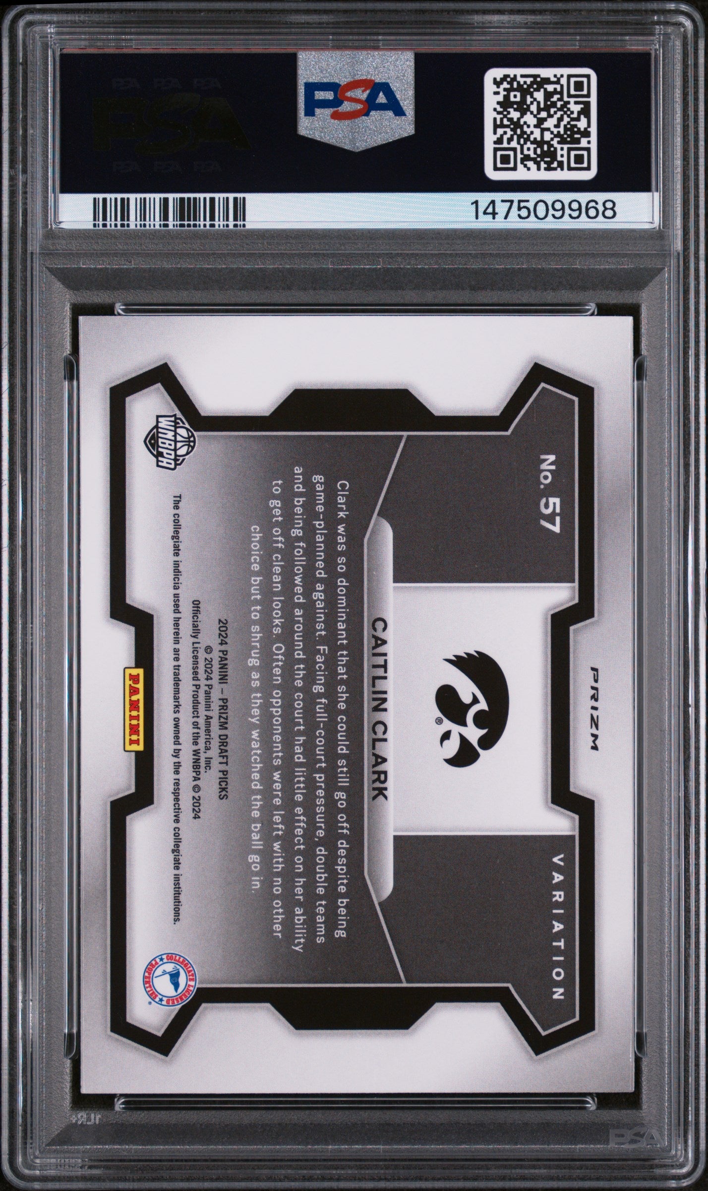 2024 Panini Prizm Draft Picks Caitlin Clark #57 Variation Green PSA 10