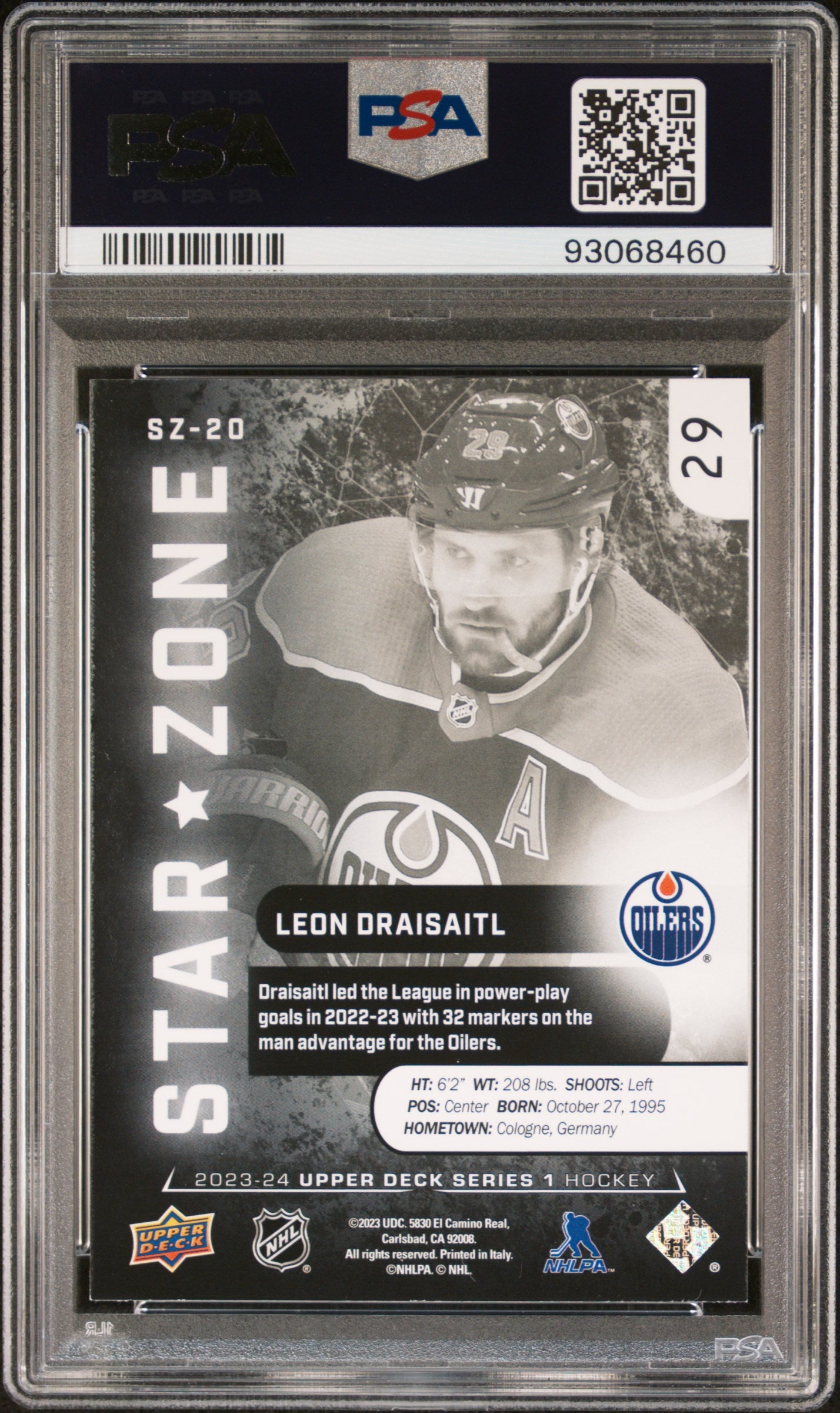 2023 Upper Deck Star Zone Leon Draisaitl #SZ20 PSA 8
