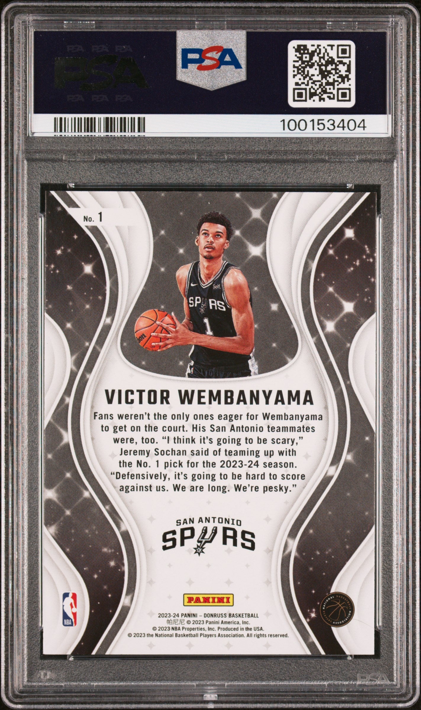 2023 Panini Donruss Magicians ROOKIE Victor Wembanyama ROOKIE #1 PSA 9