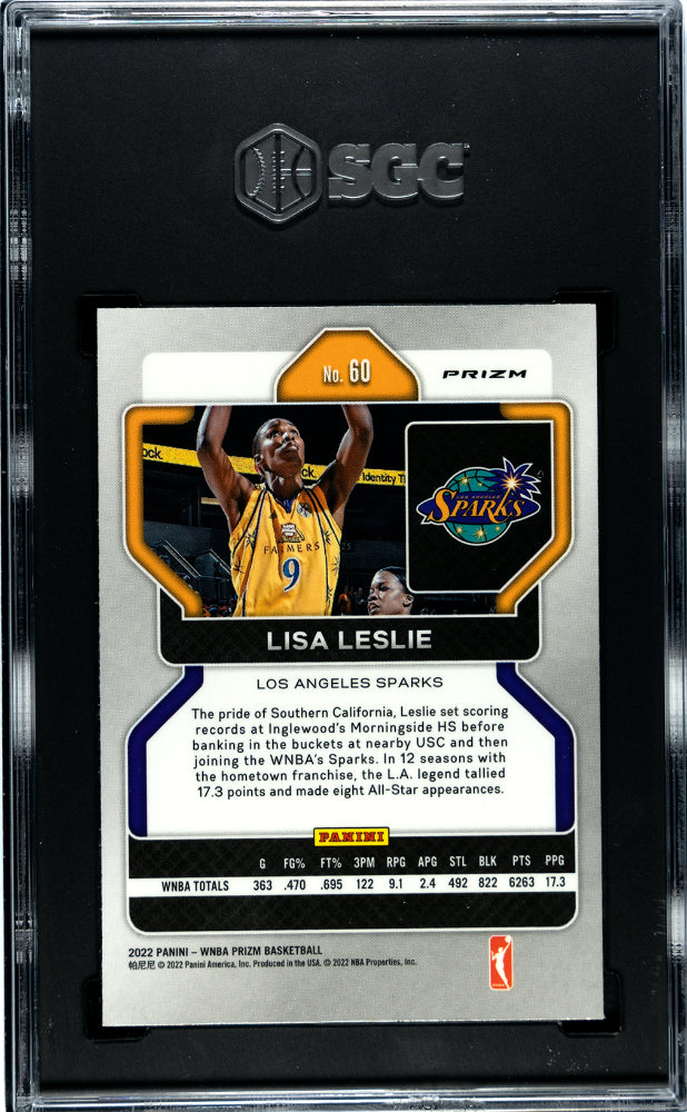 2022 Panini Prizm Wnba Lisa Leslie #60 White Sparkle Prizm SGC 10