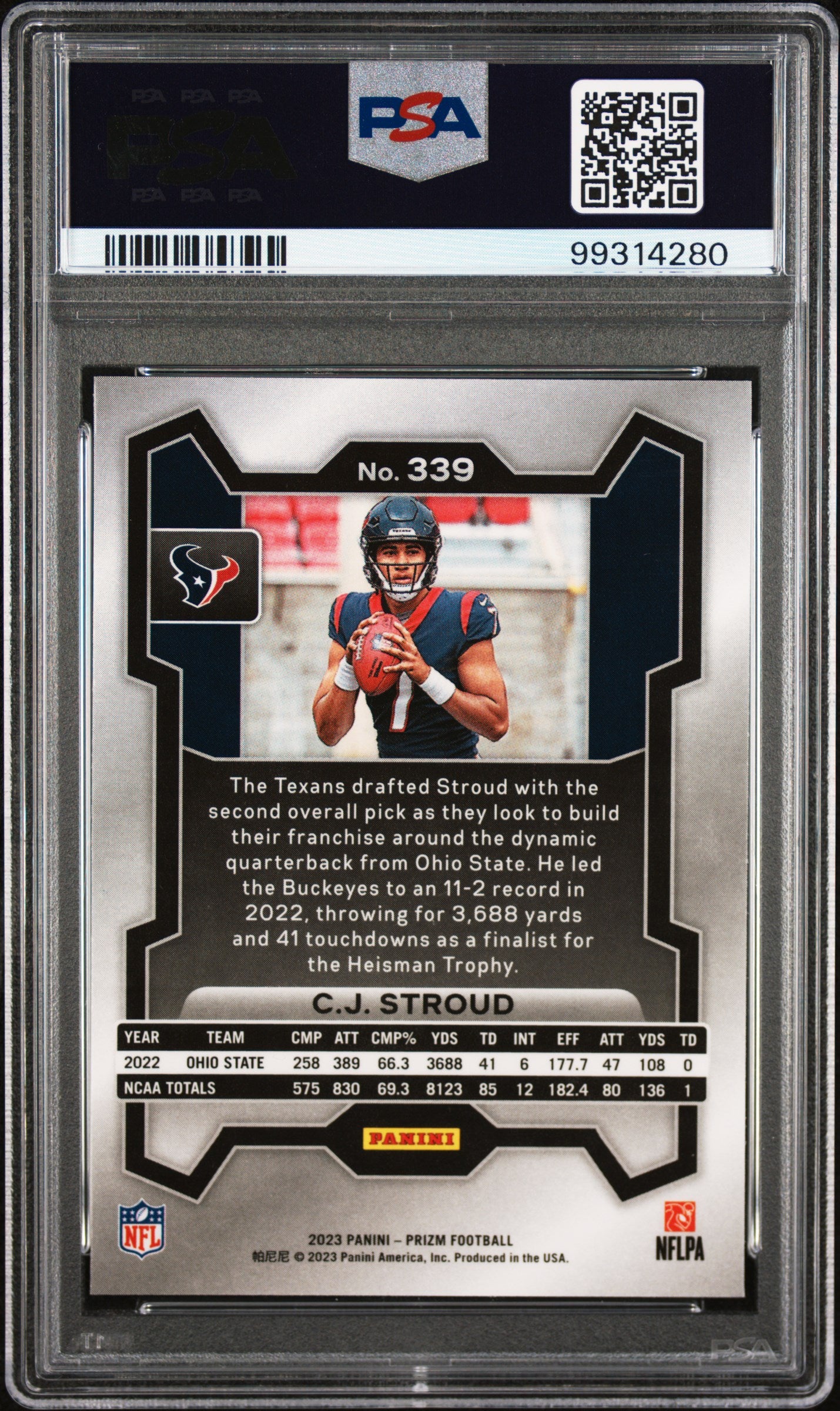 2023 Panini Prizm CJ Stroud #339 PSA 9
