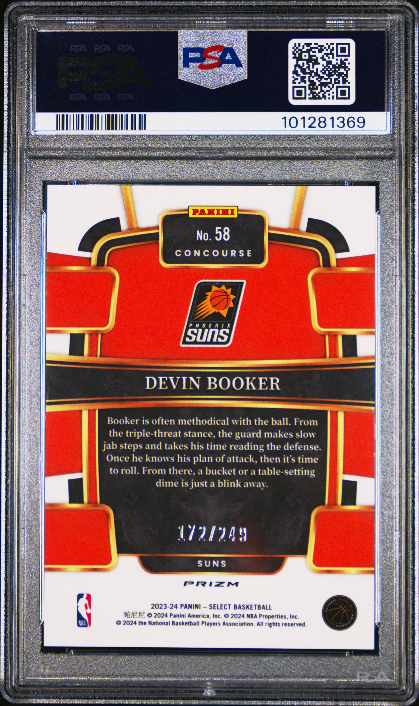 2023 Panini Select Devin Booker #58 Blue Scope PSA 10