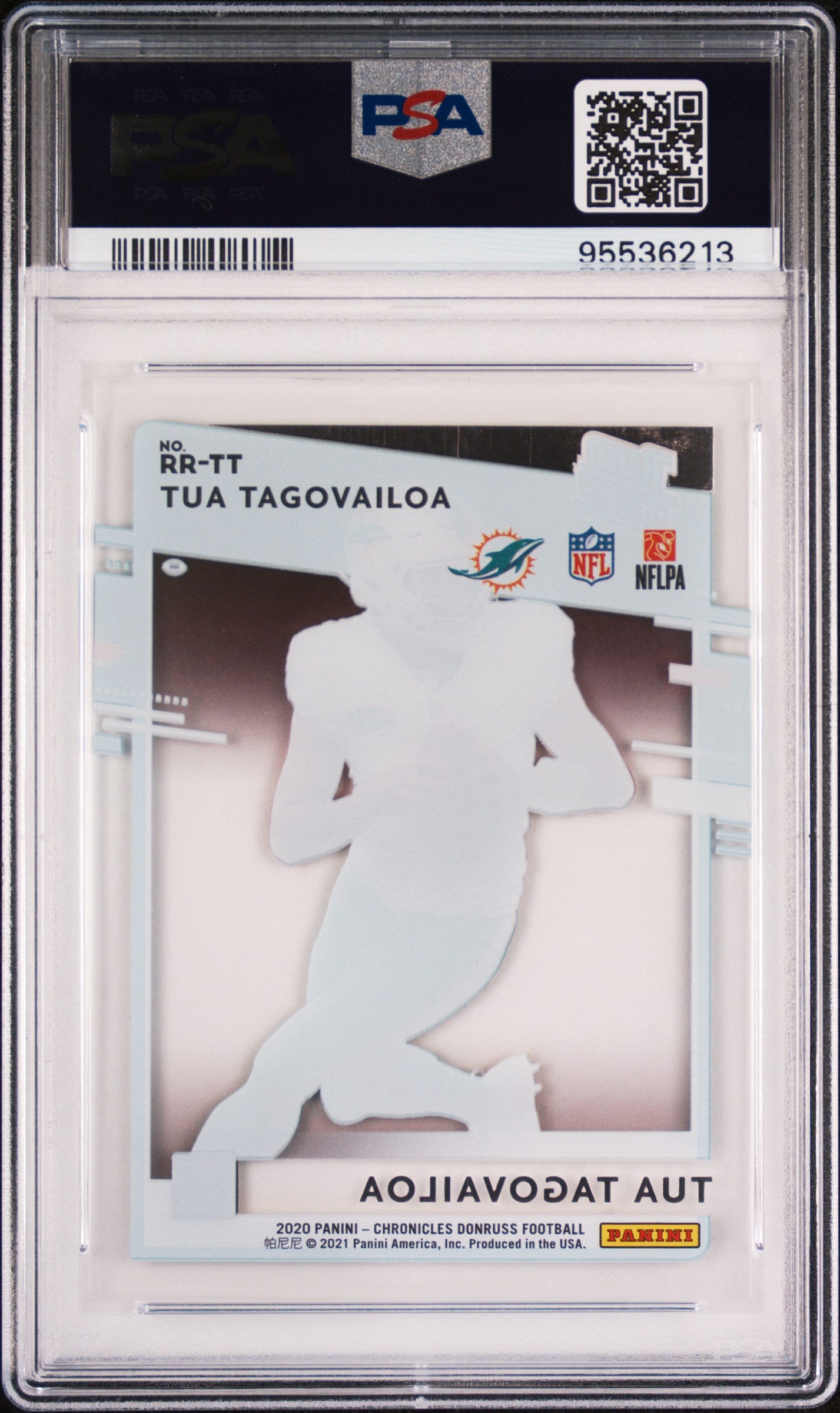 2020 Panini Clearly Donruss Rated Rookies Tua Tagovailoa #RRTT RKE. PSA 9
