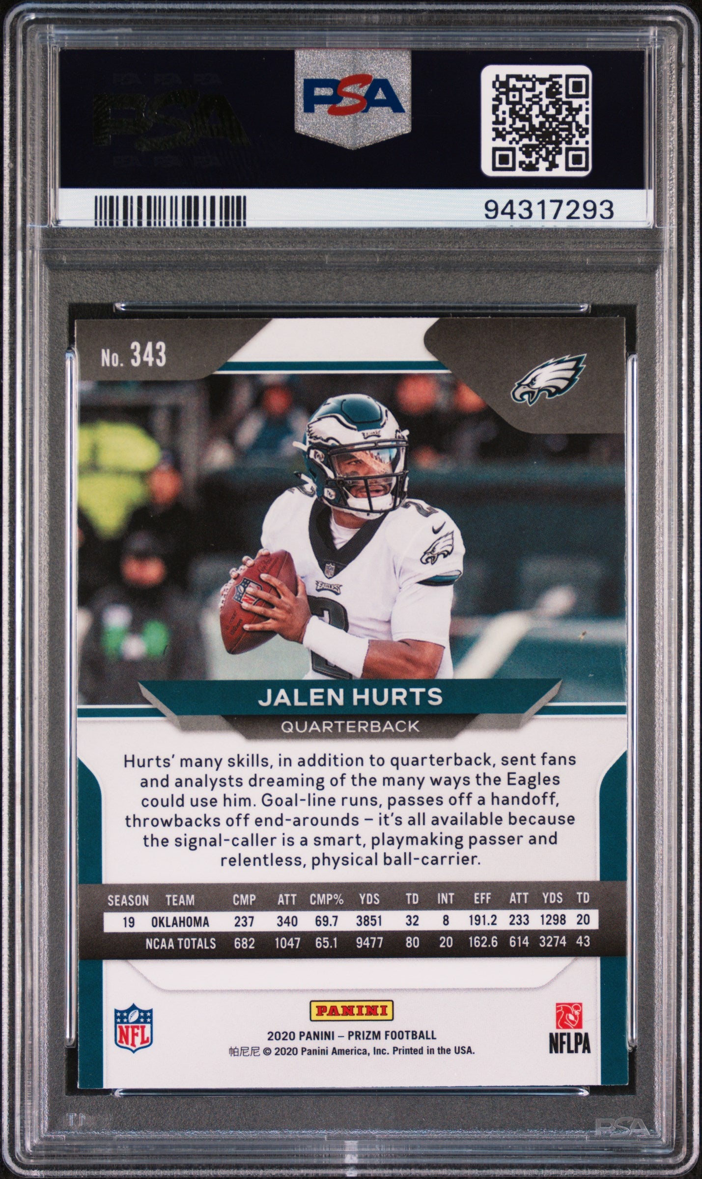2020 Panini Prizm Jalen Hurts #343 PSA 9 - ROOKIE - PSA - ROOKIE
