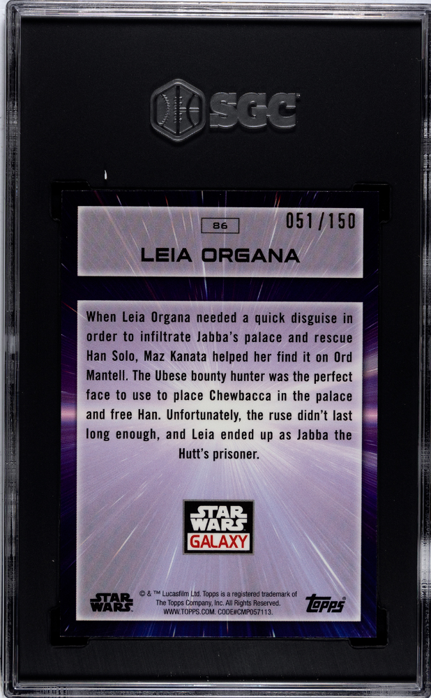 2022 -Star Wars Galaxy - Leia Organa - Atomic Refractor /150 - SGC 9.5 - /150