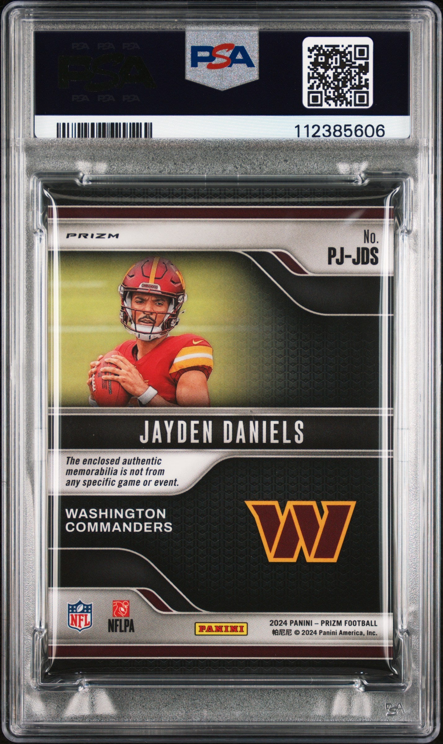 2024 Panini Prizm - Jayden Daniels #PJ-JDS - Premier Rookie Patch - PSA - ROOKIE