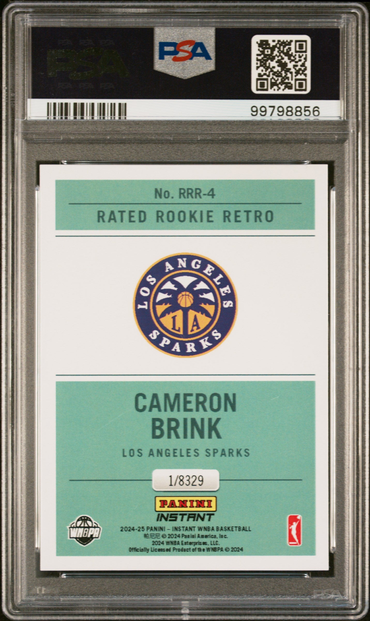 2024 Panini Instant WNBA Rated Rookie Retro Cameron Brink #RRR4 PSA 9