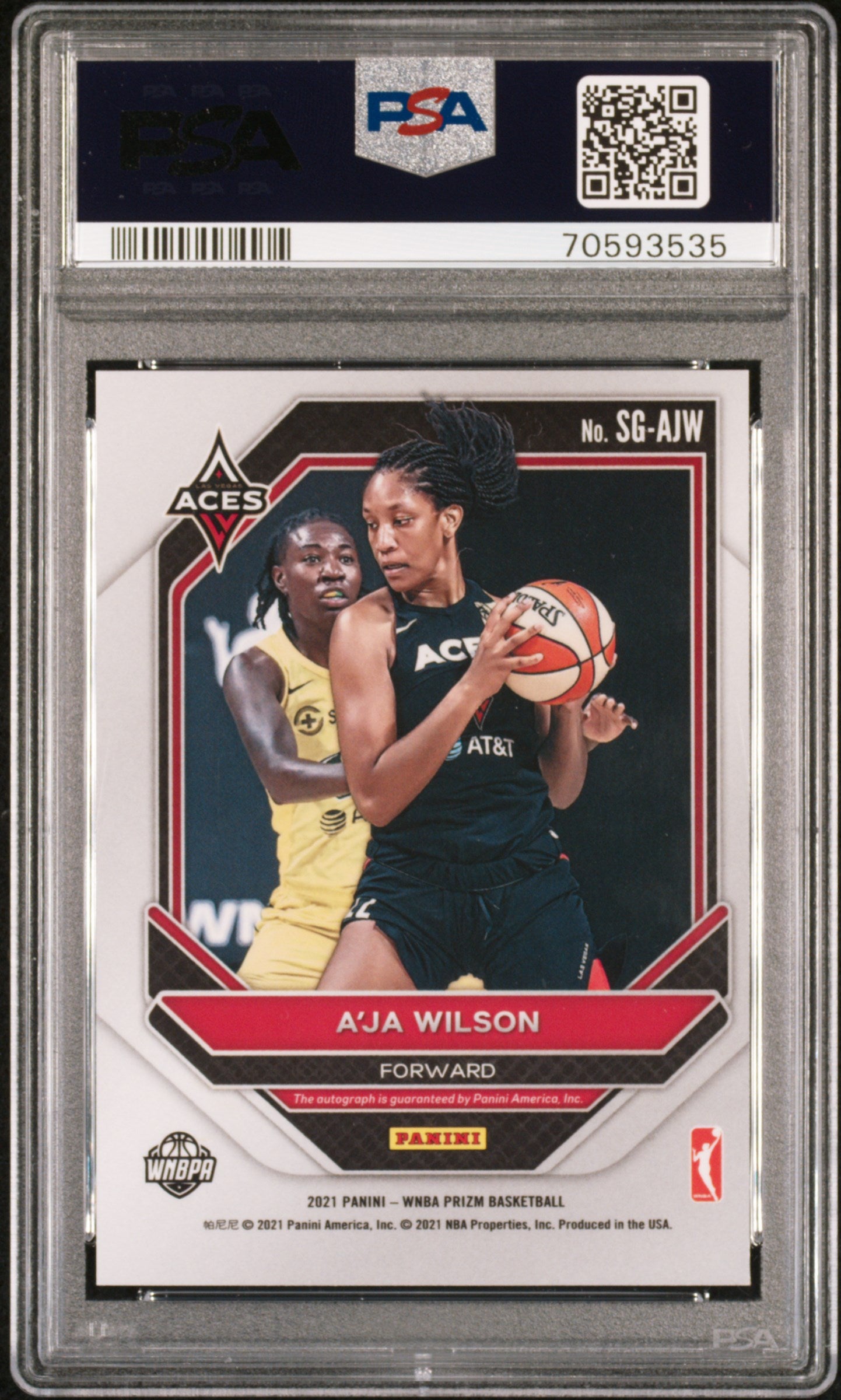 2021 Panini Prizm WNBA - A'ja Wilson #SGAJW - Signatures AUTO - PSA 10