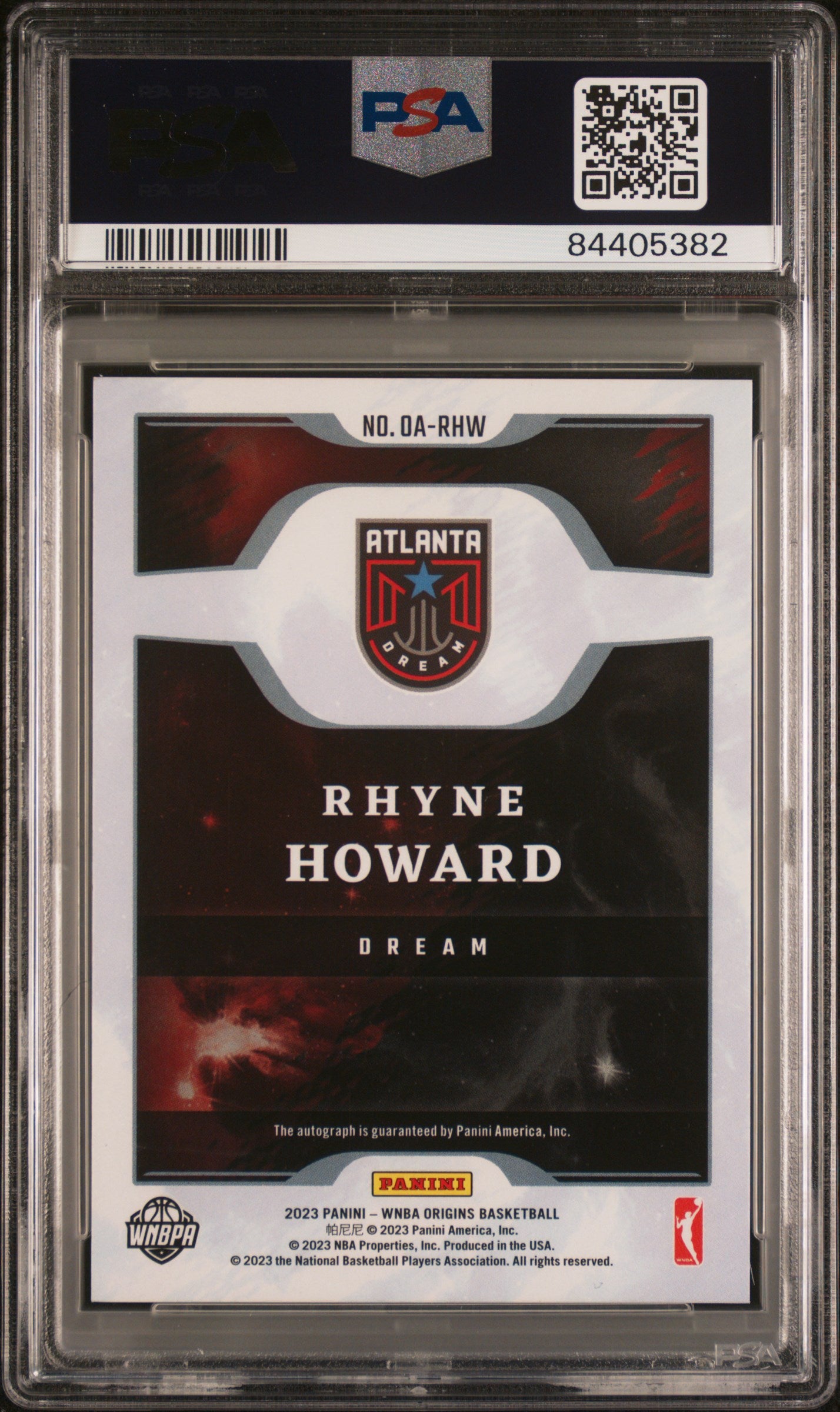 2023 Panini Origins WNBA Autographs Rhyne Howard #OARHW PSA 9 Auto 10 - POP 1