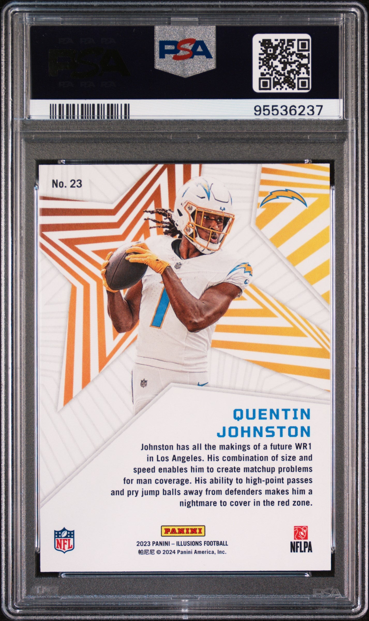 2023 Panini Illusions Shining Stars ROOKIE Quentin Johnston ROOKIE #23 PSA 9