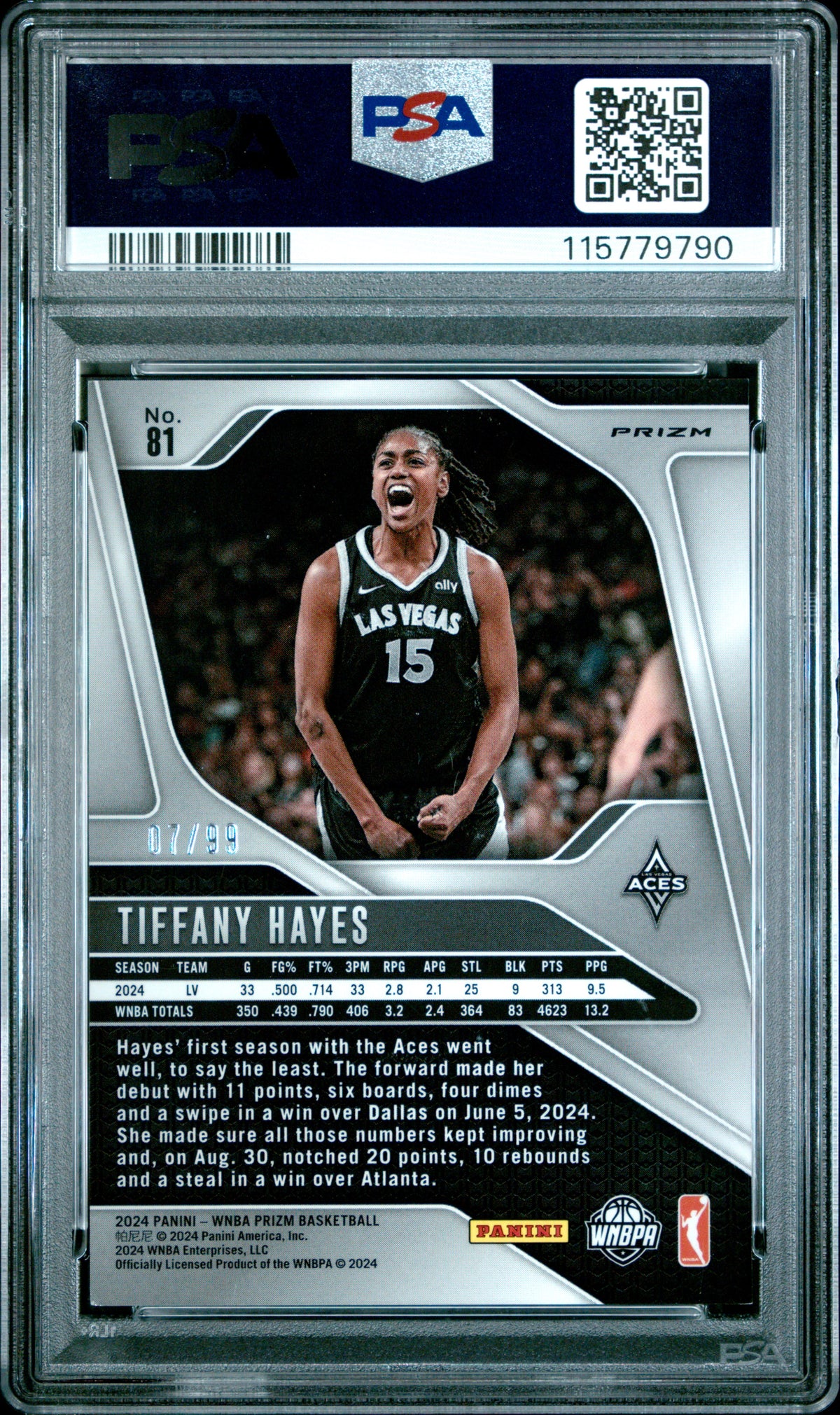 2024 Panini Prizm WNBA - Tiffany Hayes #81 - Orange /99 - PSA - ORANGE /99