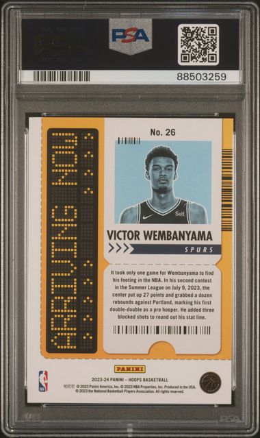 2023 Hoops - Victor Wembanyama #26 - ROOKIE - Arriving Now - ROOKIE - PSA