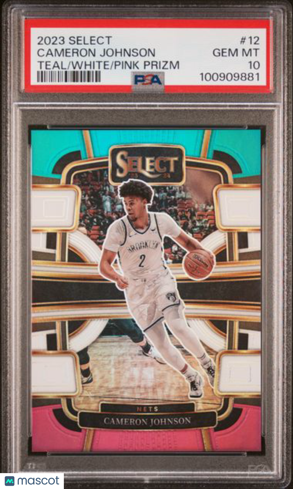 2023 Select - Teal/White/Pink Prizm /49 - Cameron Johnson - Nets /49 - PSA 10