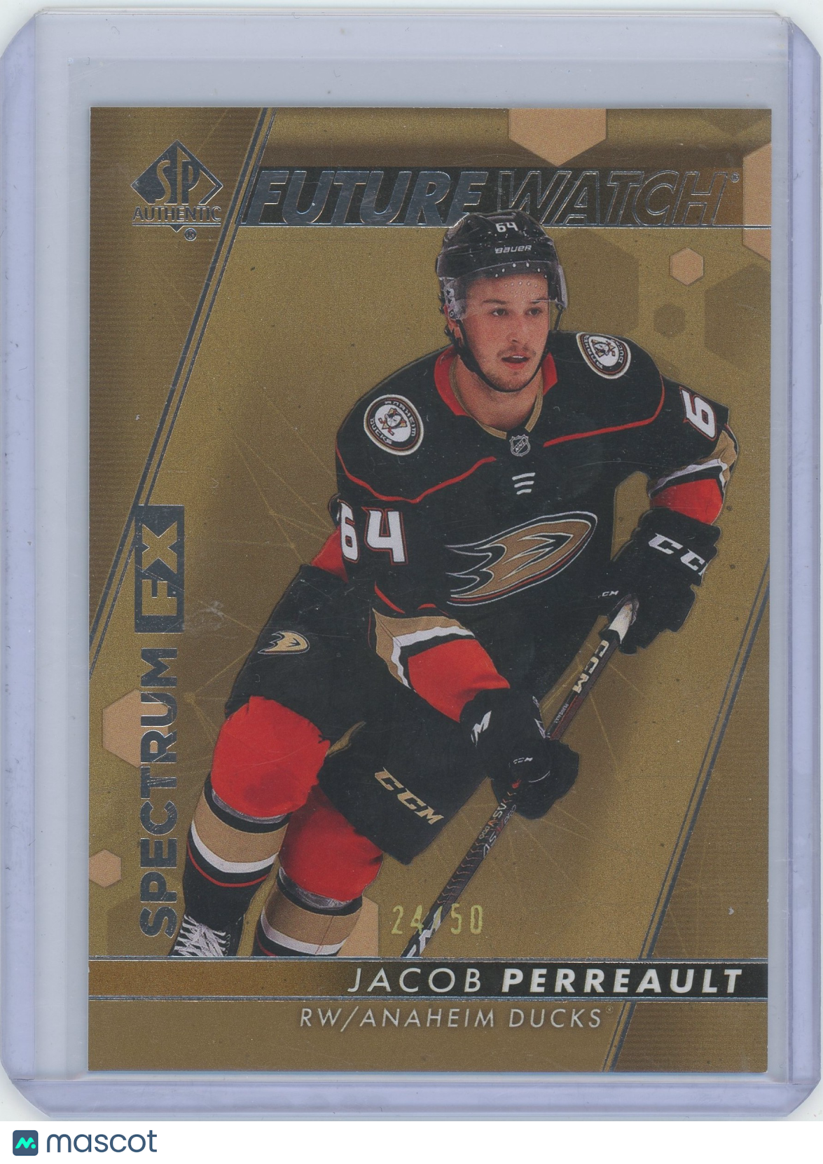 2022-23 SP Authentic Hockey Jacob Perreault #S-75 Future Watch Gold 24/50