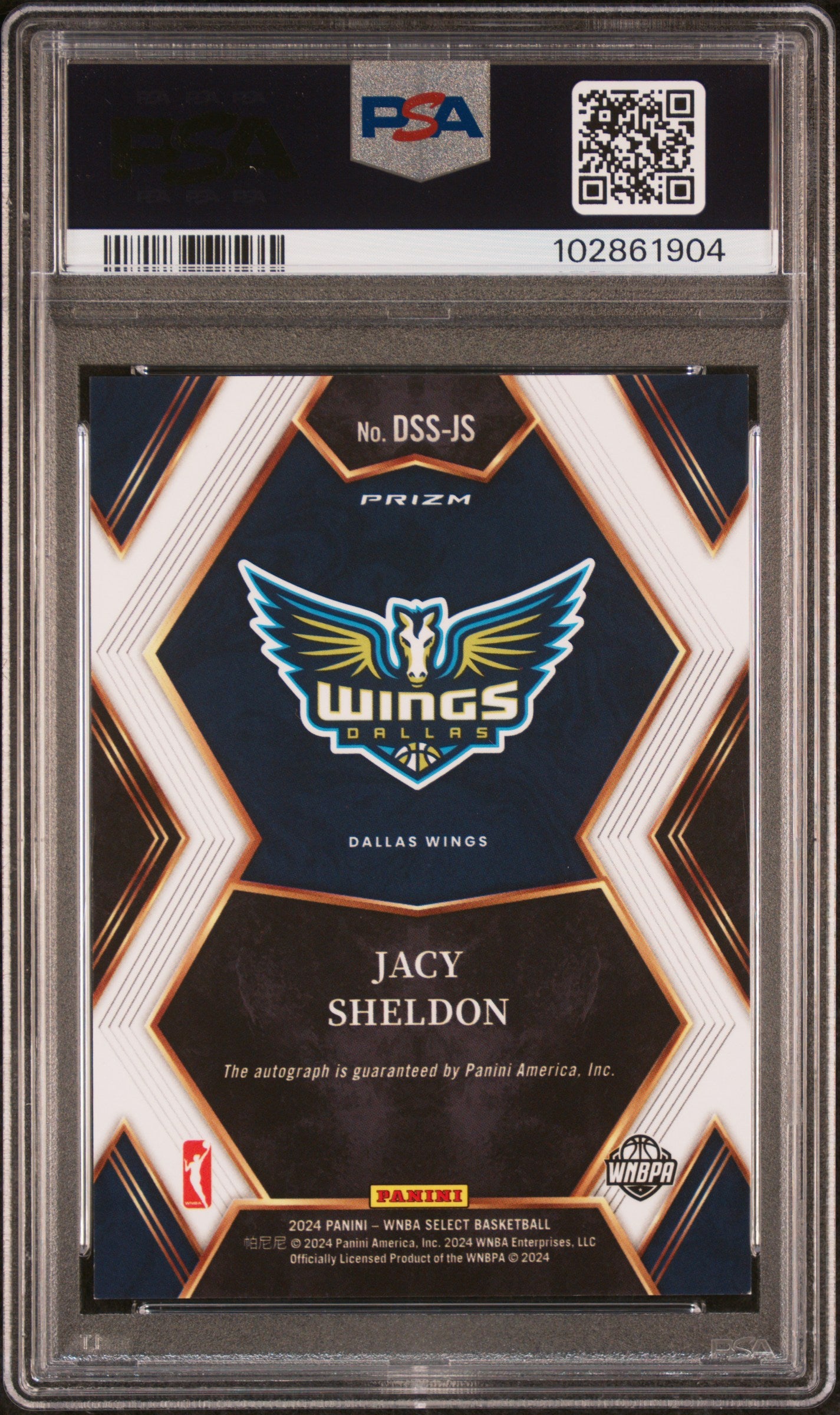 2024 Panini Select WNBA Draft Selections Signatures Jacy Sheldon #DSSJS PSA 9